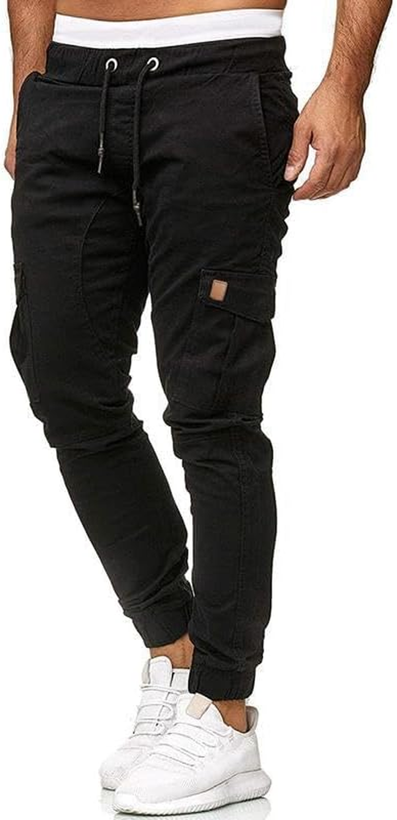 Mens Cargo Pants Jogger Casual Fashion Work Sports Drawstring Sweatpants Outdoor Hiking Trousers with Pockets image number 5