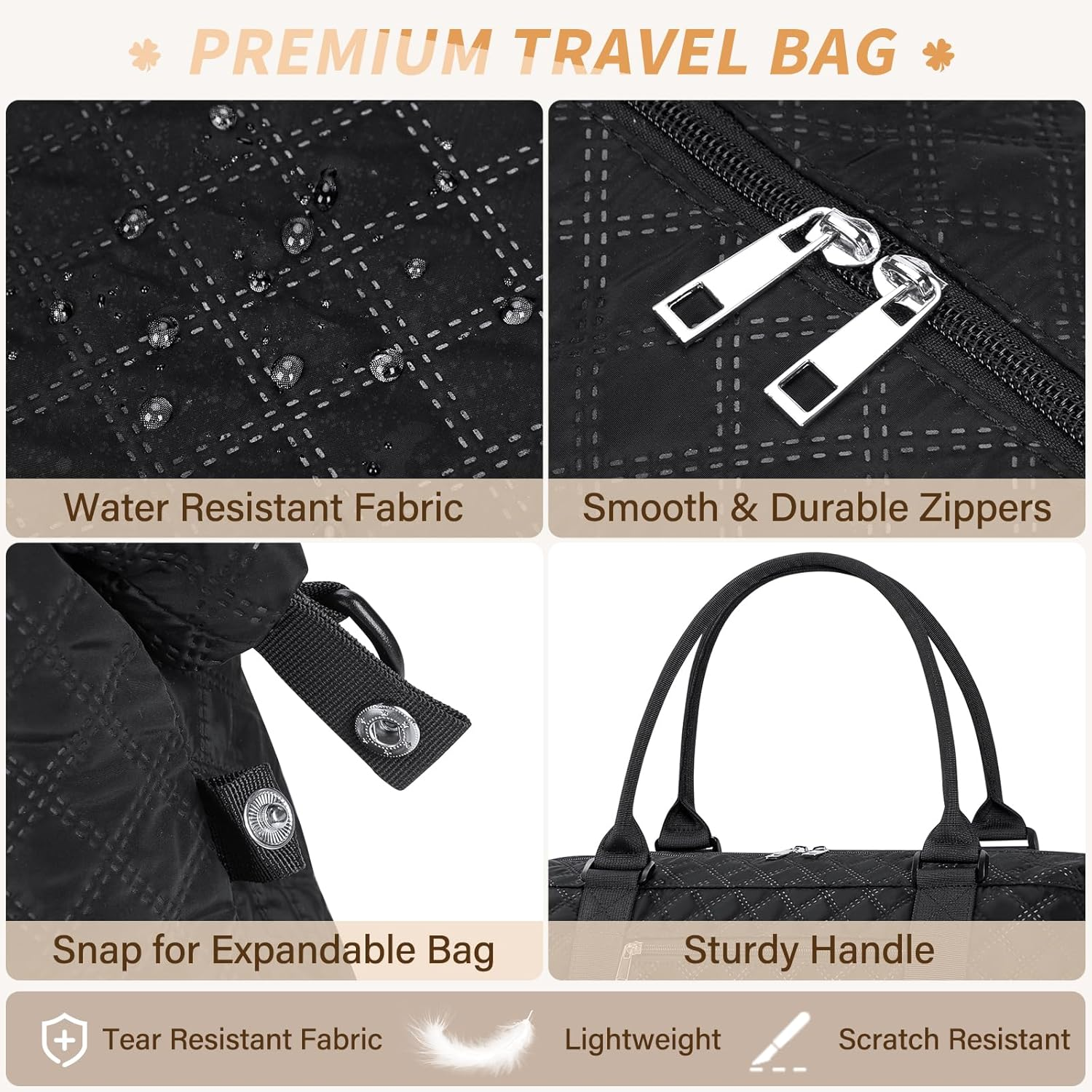 Sports Gym Bag Travel Duffle Bag Women Weekender Bag Carry on Bag for Airplane Overnight Shoulder Bag with Wet Pocket Duffel Bag for Travel, Gym, Yoga image number 6