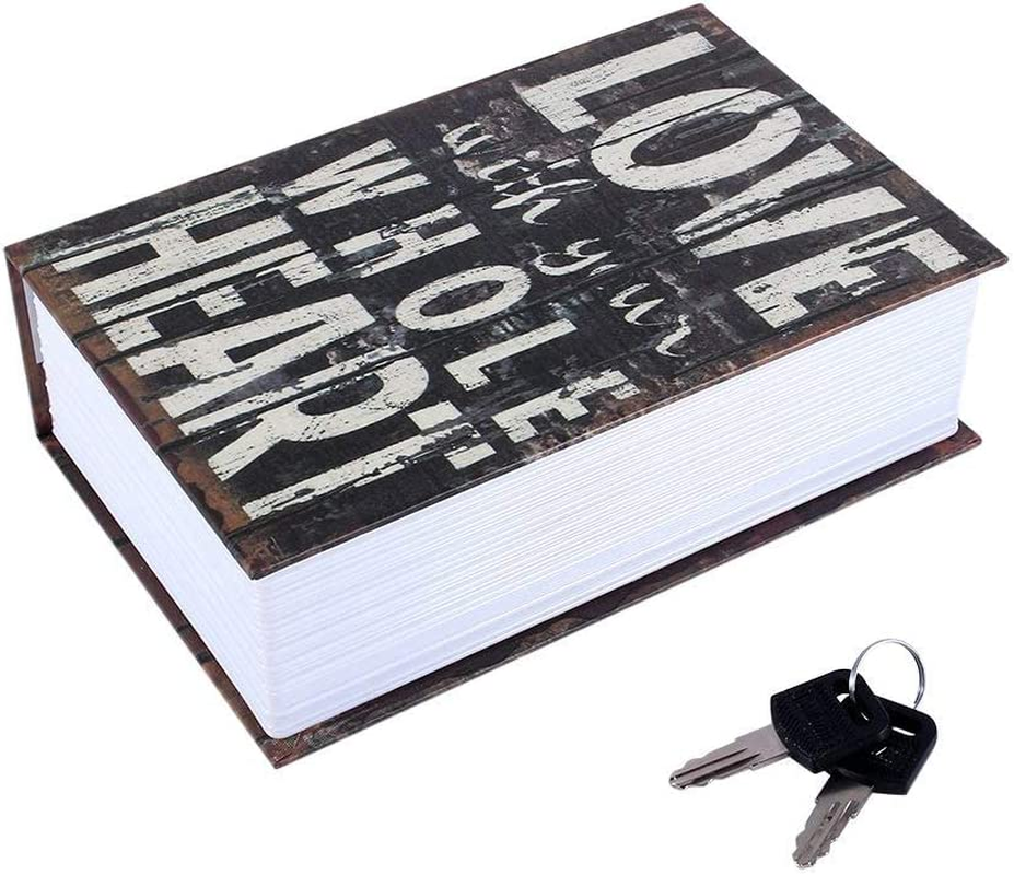 Book Safe Box, Portable Hidden Security Book Storage Case with Key Lock Travel Home Jewelry Passport Money Cash Secret Security Lock Box 18 X 11.5 X 5.5Cm / 7.09 X 4.53 X 2.17Inch