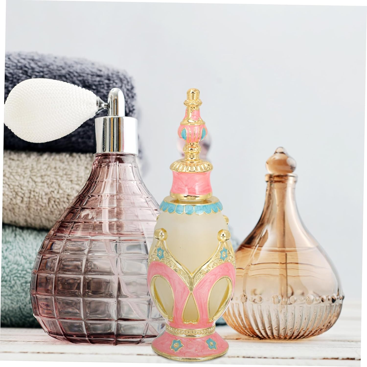 Cabilock Essence Bottle Perfume Essential Oil Empty Aroma Bottle Alloy Material for Travel and Diffuser Use