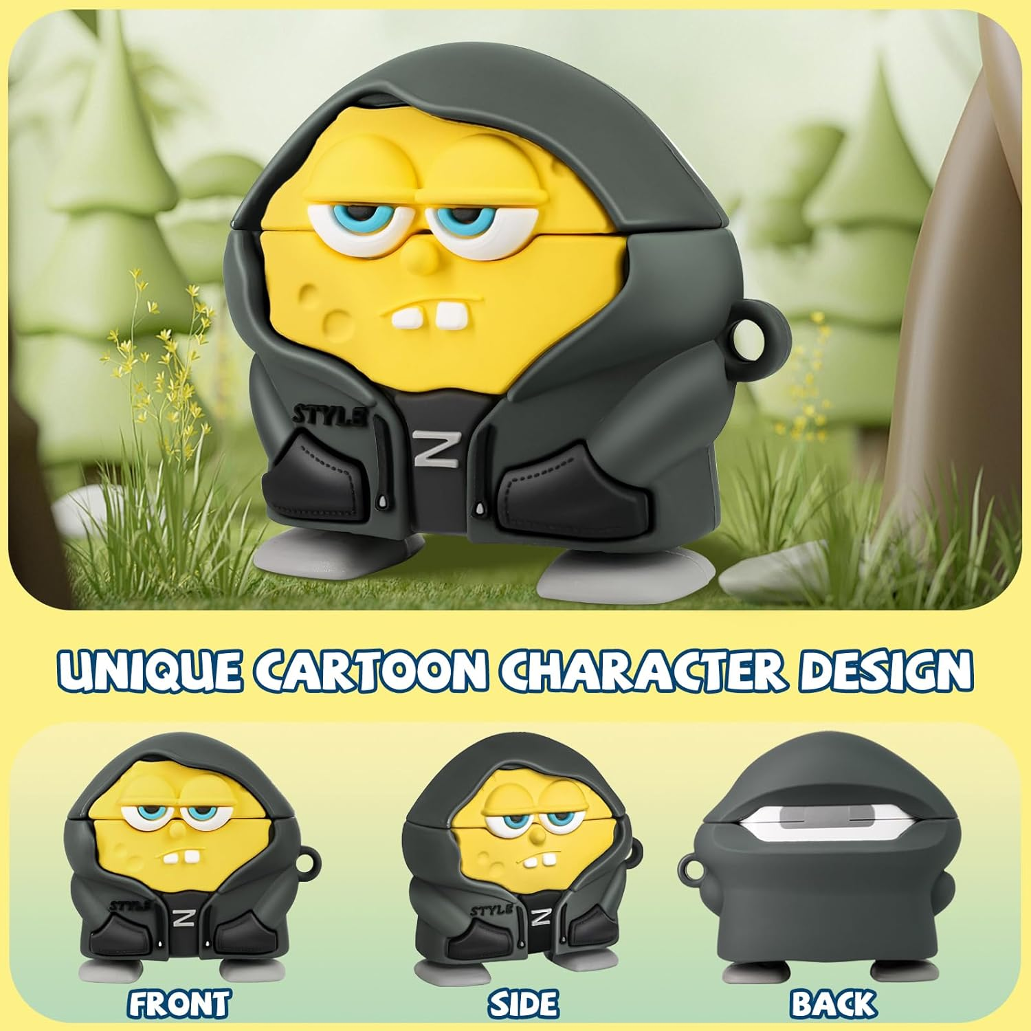 Cute Cases for Airpods 4 Case Cover 2024 with Cleaner Kit,3D Cartoon Character Airpods 4Th Generation Case,Funny Anime Kawaii Cool Silicone Airpods 4 Accessories with Keychain for Women Girls Boys image number 2