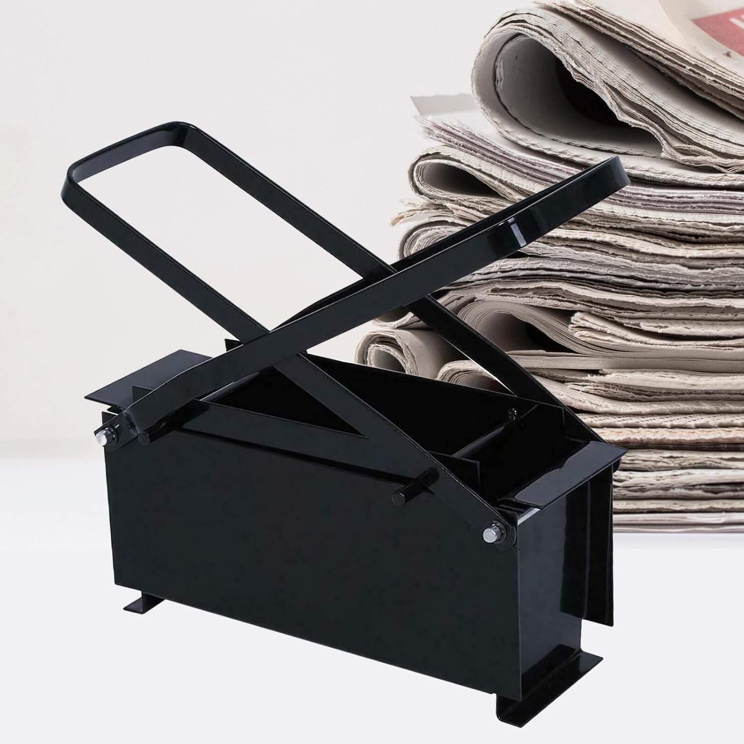 Alvinlite Briquette Press Paper Briquette Press, Manual Paper Press, Briquette Press for Waste Paper Briquettes, Steel Briquette Press, 13 X 26 X 9 Cm, Black