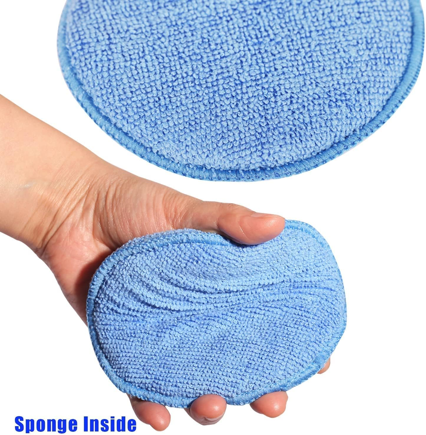 Microfiber Wax Applicator Pads, Car Wax Applicator, Buffing & Detail Polishing Foam Pads for Car Cleaning and Fine Polishing (5" Diameter, 6 Pack) image number 2