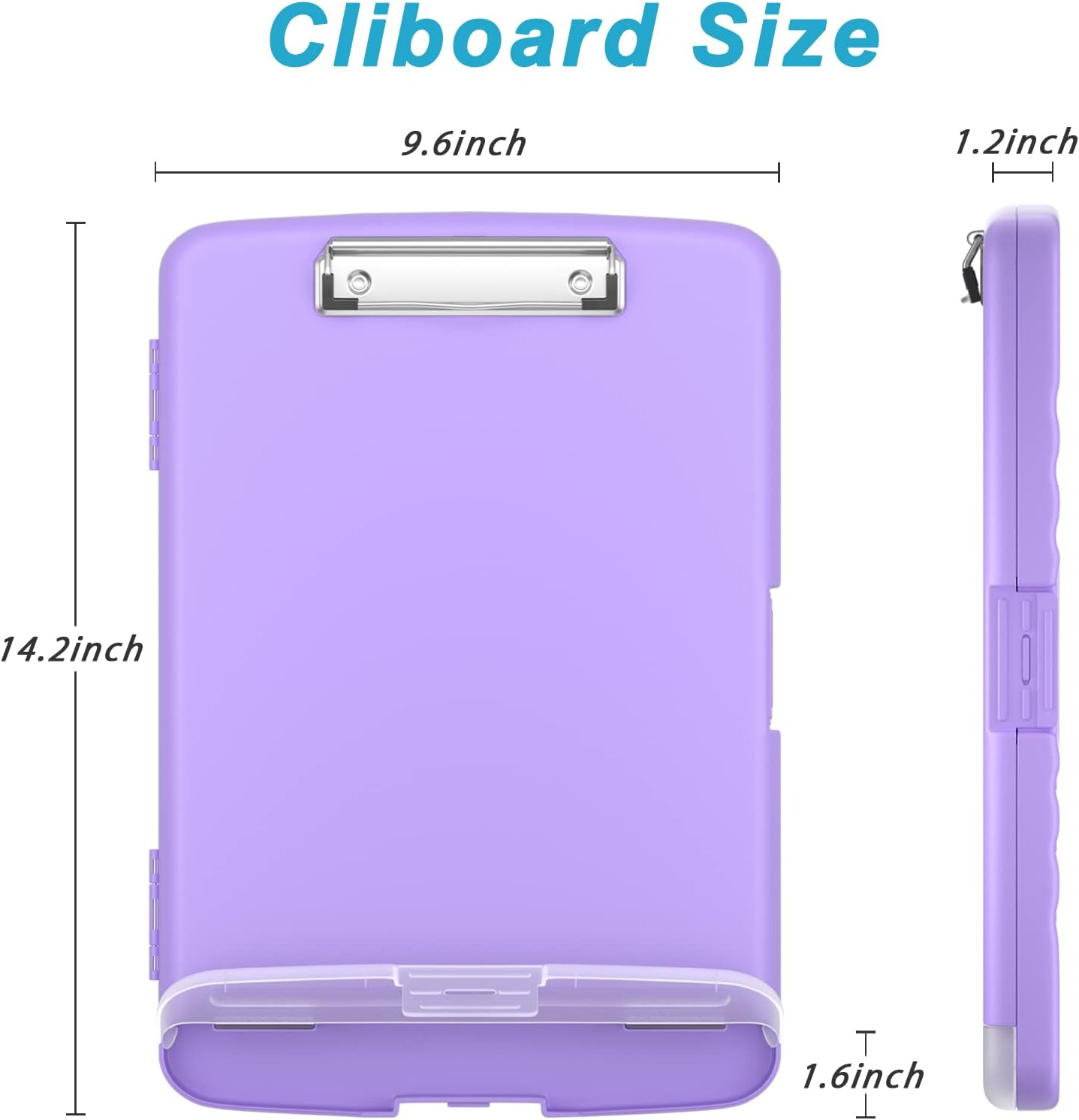 Rimilak Plastic Clipboard with Storage, High Capacity Nursing Clipboards with Pen Holder, Slim Clipboard Storage Box with Heavy Duty Clips, Clipboard Folder Side-Opening, Purple image number 6