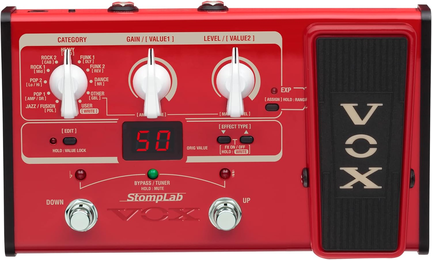 VOX Stomplab 2B Multi-Effects Modeling Pedal with Expression for Bass Guitar image number 1