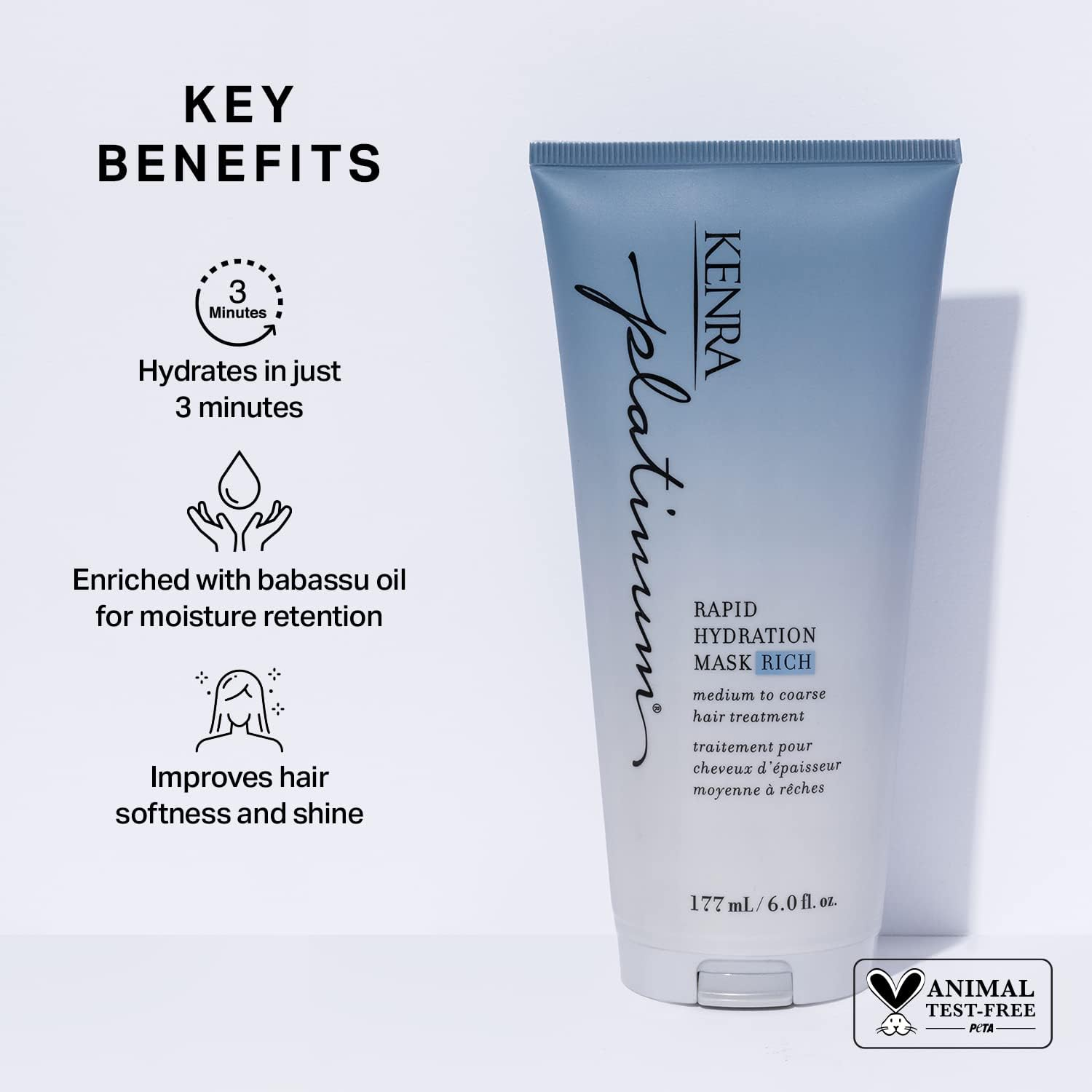 Platinum Rapid Hydration Mask Rich by Kenra for Unisex - 6 Oz Masque image number 4