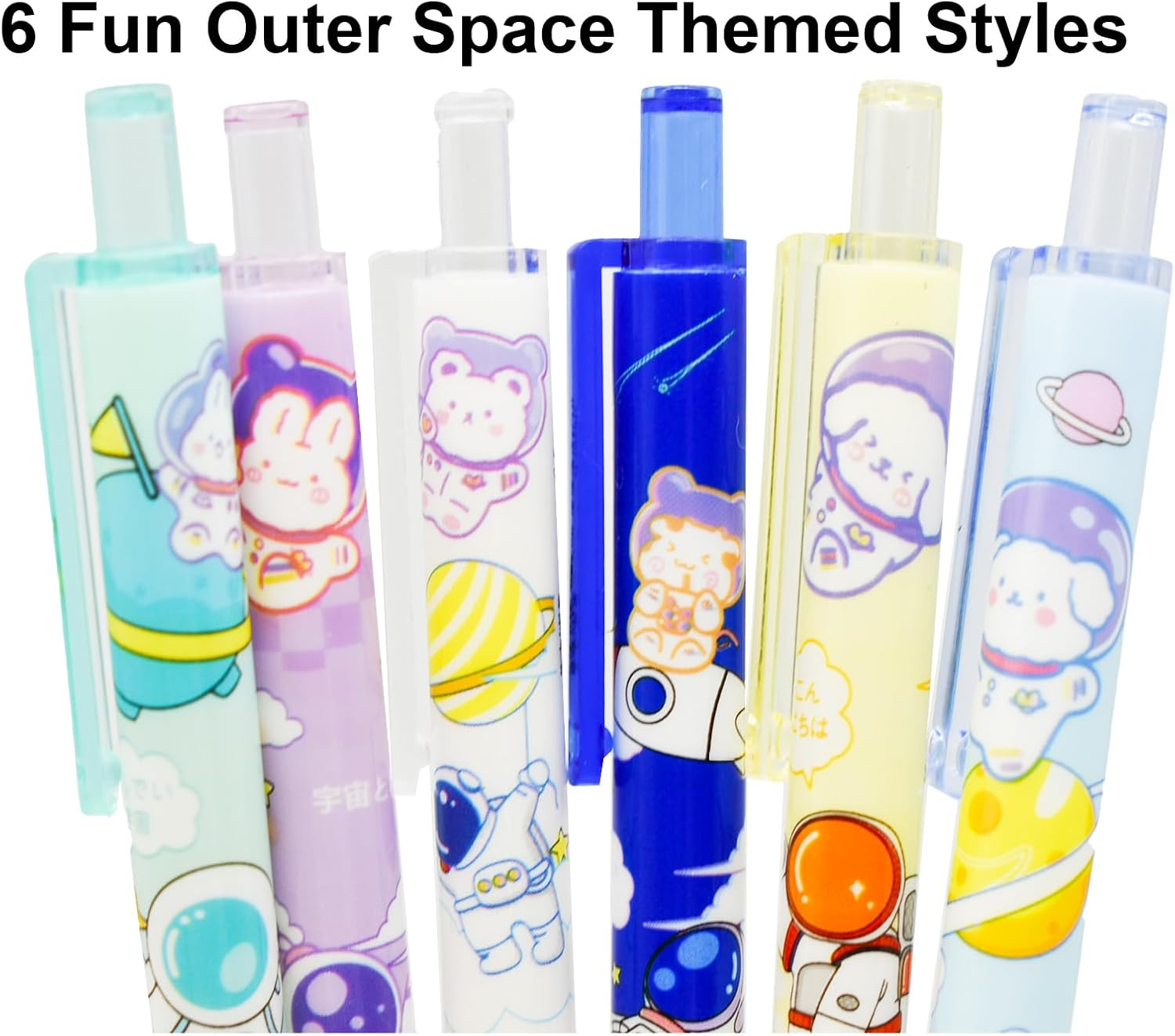 Maydahui 12Pcs Colorful Outer Space Eternal Pencils Retractable HB 0.5Mm Cartoon Planets Spaceman Rocket Inifity Pencil Magic Forever Pencil for School Office Supplies Goodie Bags image number 4