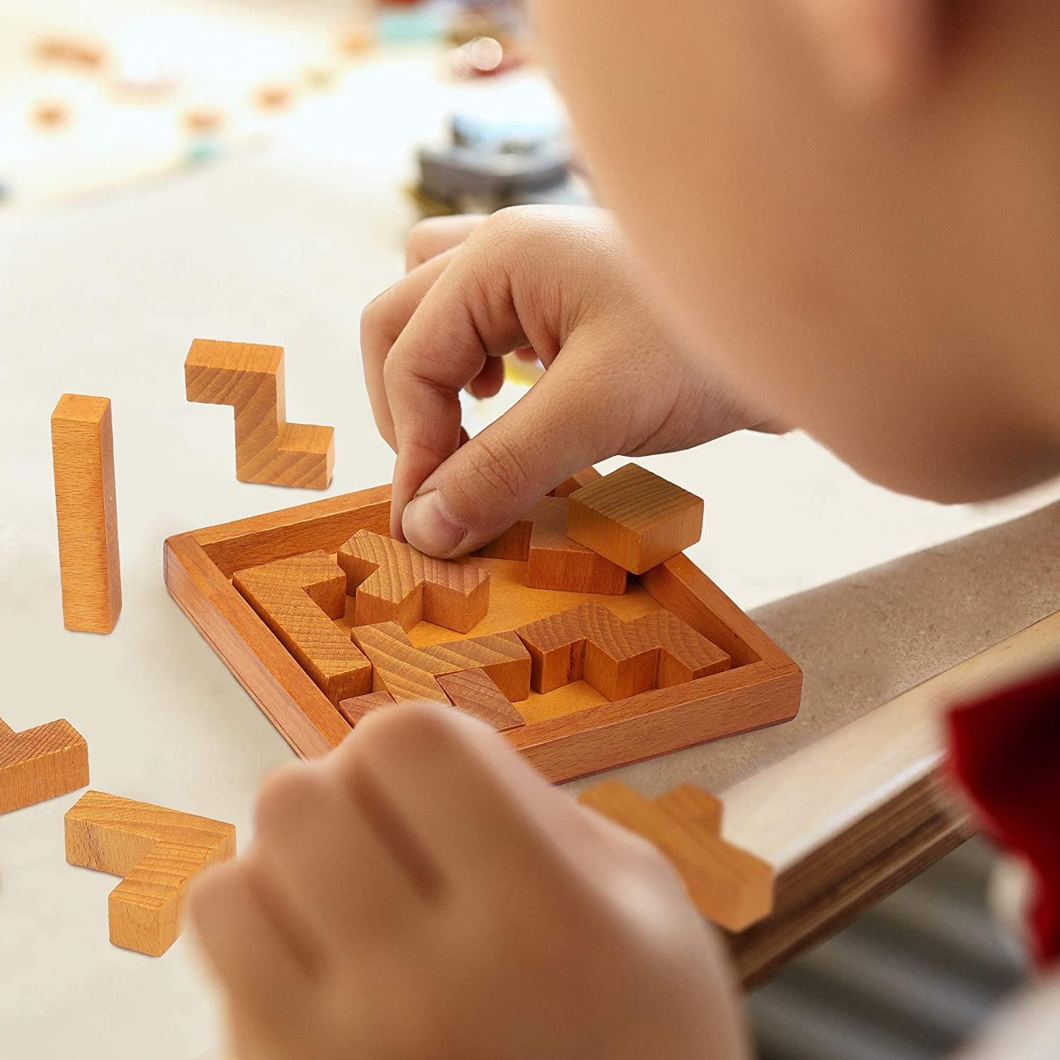 Sharp Brain Zone Wooden Brain Teaser Puzzles for Kids Children & Adults | Challenging Puzzles | Pentominoes Brain Teasers Games | Suitable for Ages 6 and Above image number 1