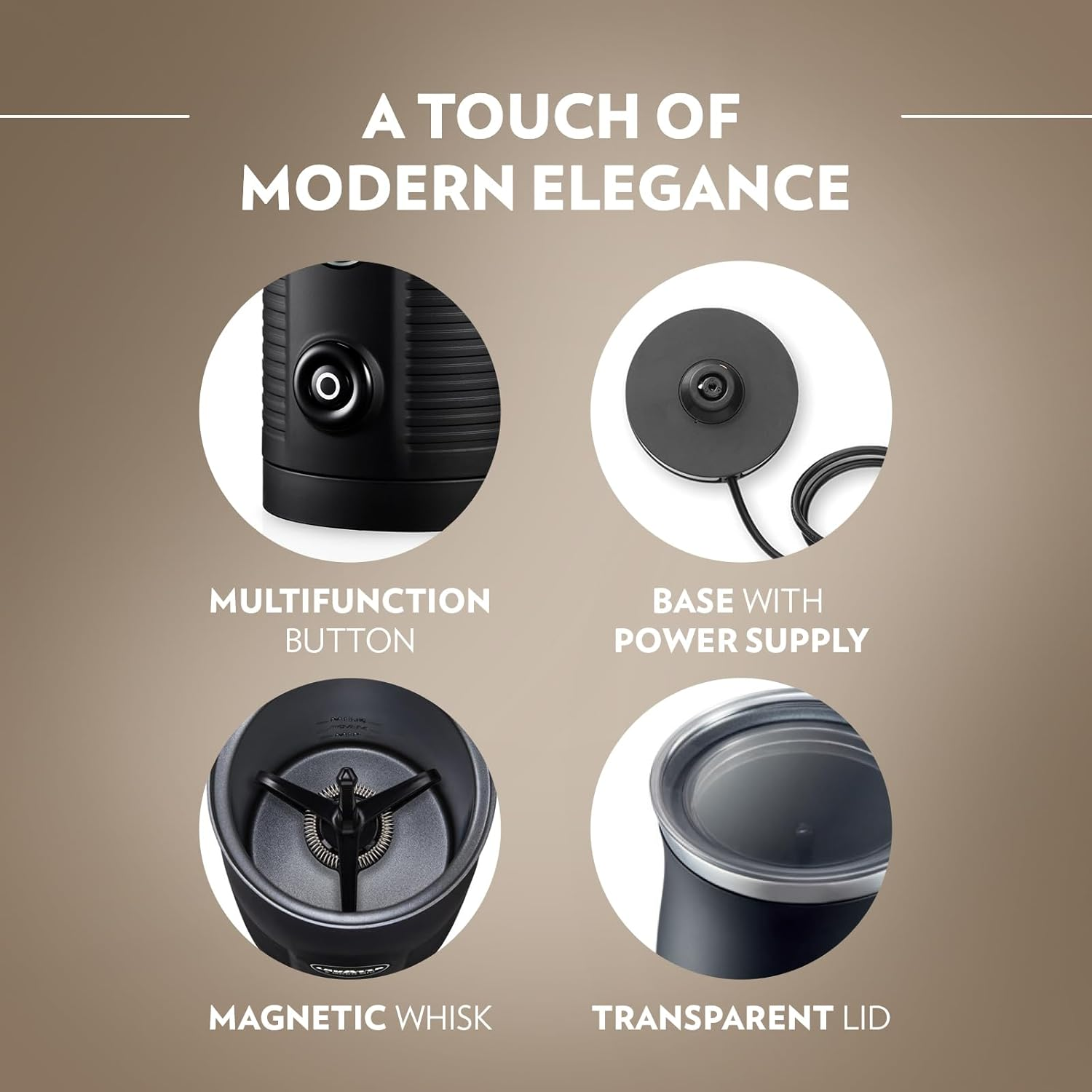 Lavazza a Modo Mio Milk Easy Frother, for Milk-Based Recipe, Black image number 1