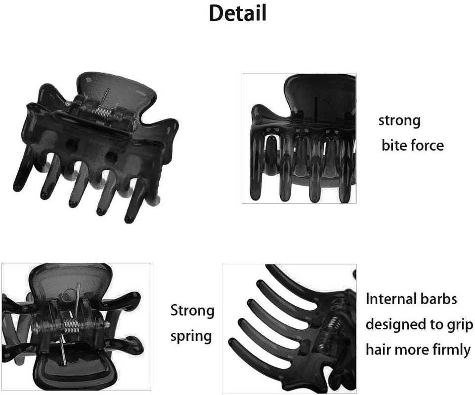 12 PCS Hair Claw Clips Black 1.2 Inches Medium Size Hair Claws Hair Styling Butterfly Hair Clamp for Women Girls - Brown image number 2