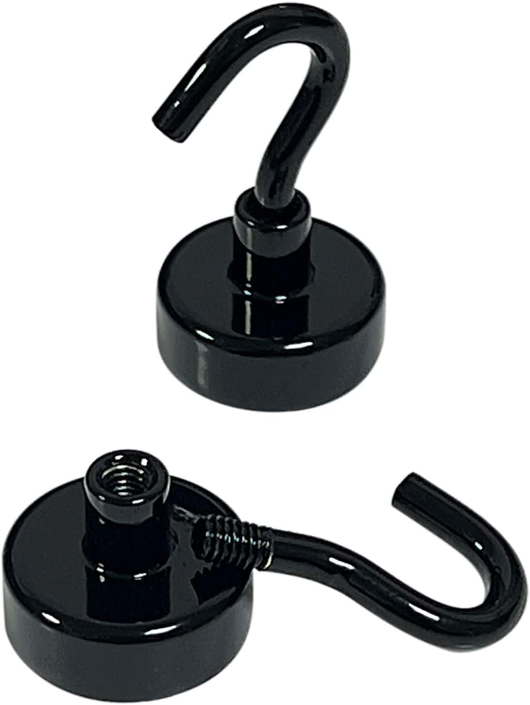 10PCS Magnetic Hooks, Neodymium Magnets with Rust Proof Coating, Strong Magnet Hooks for Hanging, Magnetic Hanger for Kitchen, Cruise, Workplace (Black) image number 5