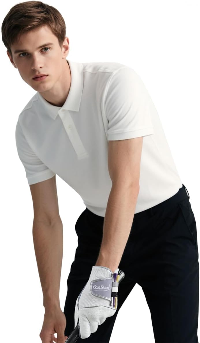 Scott Edward Mens Golf Glove, No-Slip, Breathable, Soft, Washable, Worn on Left Hand, Dark Blue Palm