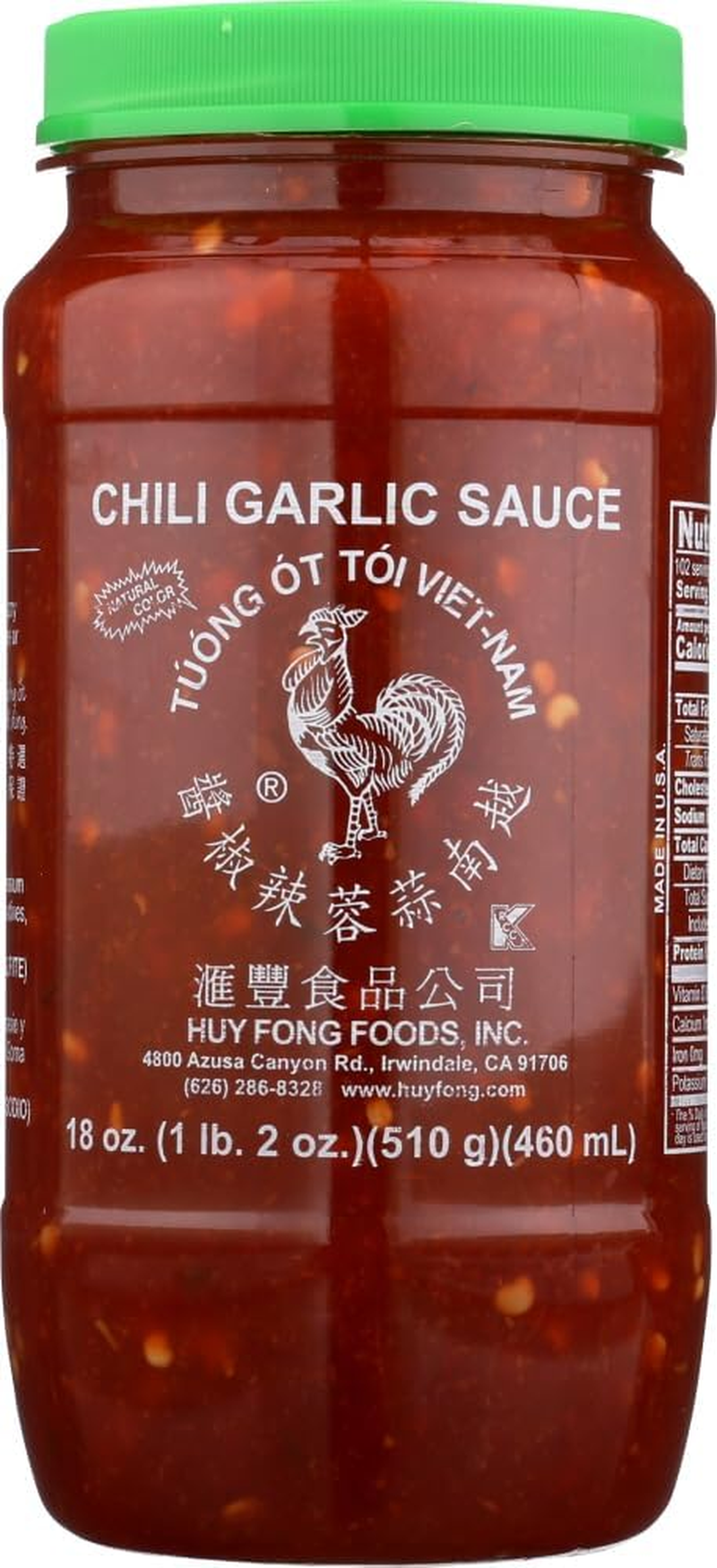 Huy Fong Chilli Garlic Sauce, 510 G image number 3