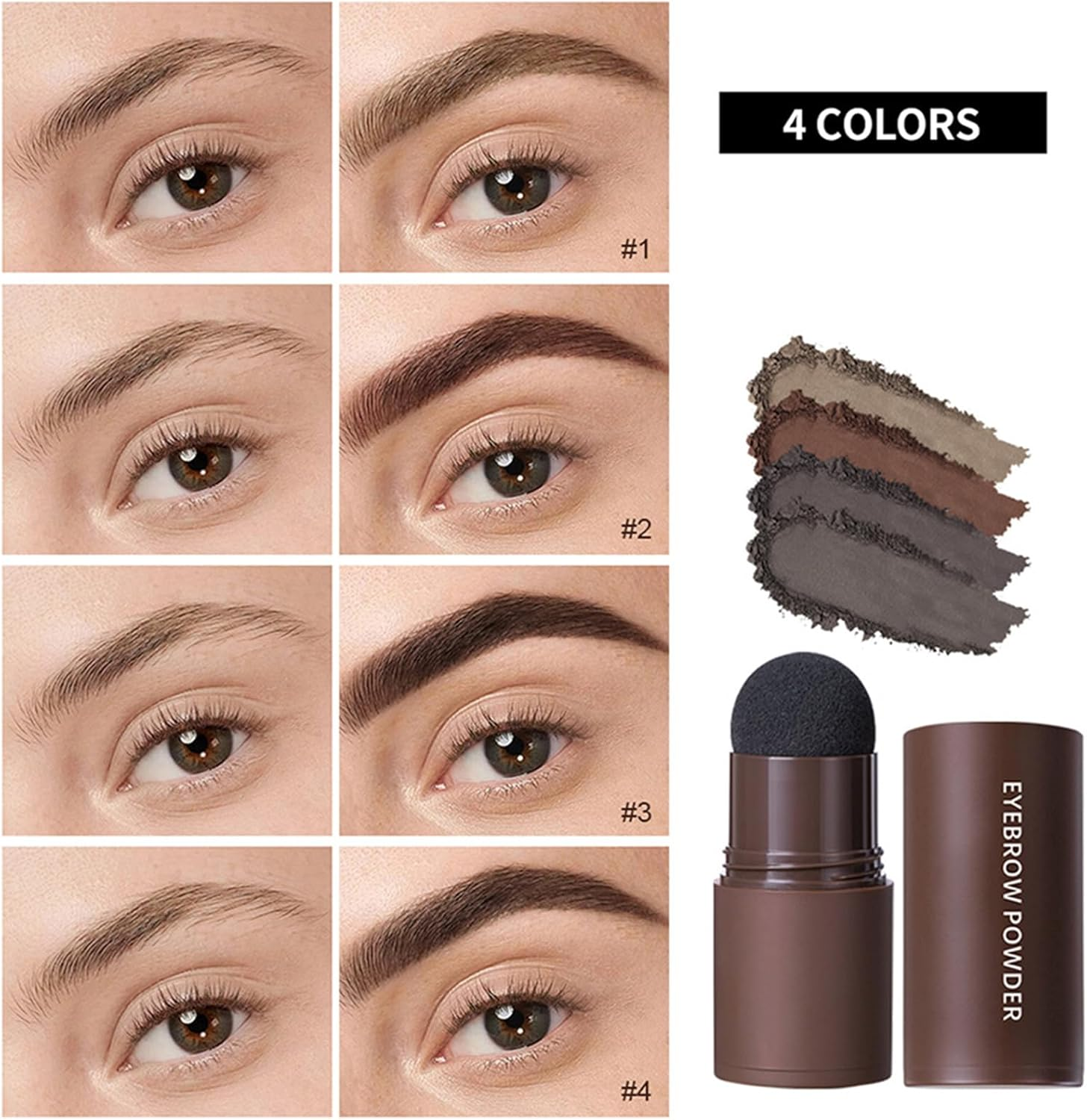 Eyebrow Stamp Stencil Kit - One-Step Vegan Eyebrow Stamp Pomade - Long-Lasting Waterproof Smudge-Proof - with 12Pcs Reusable Thin & Thick Eyebrow Stencils for Perfect Brows # 02 Dark Brown image number 6