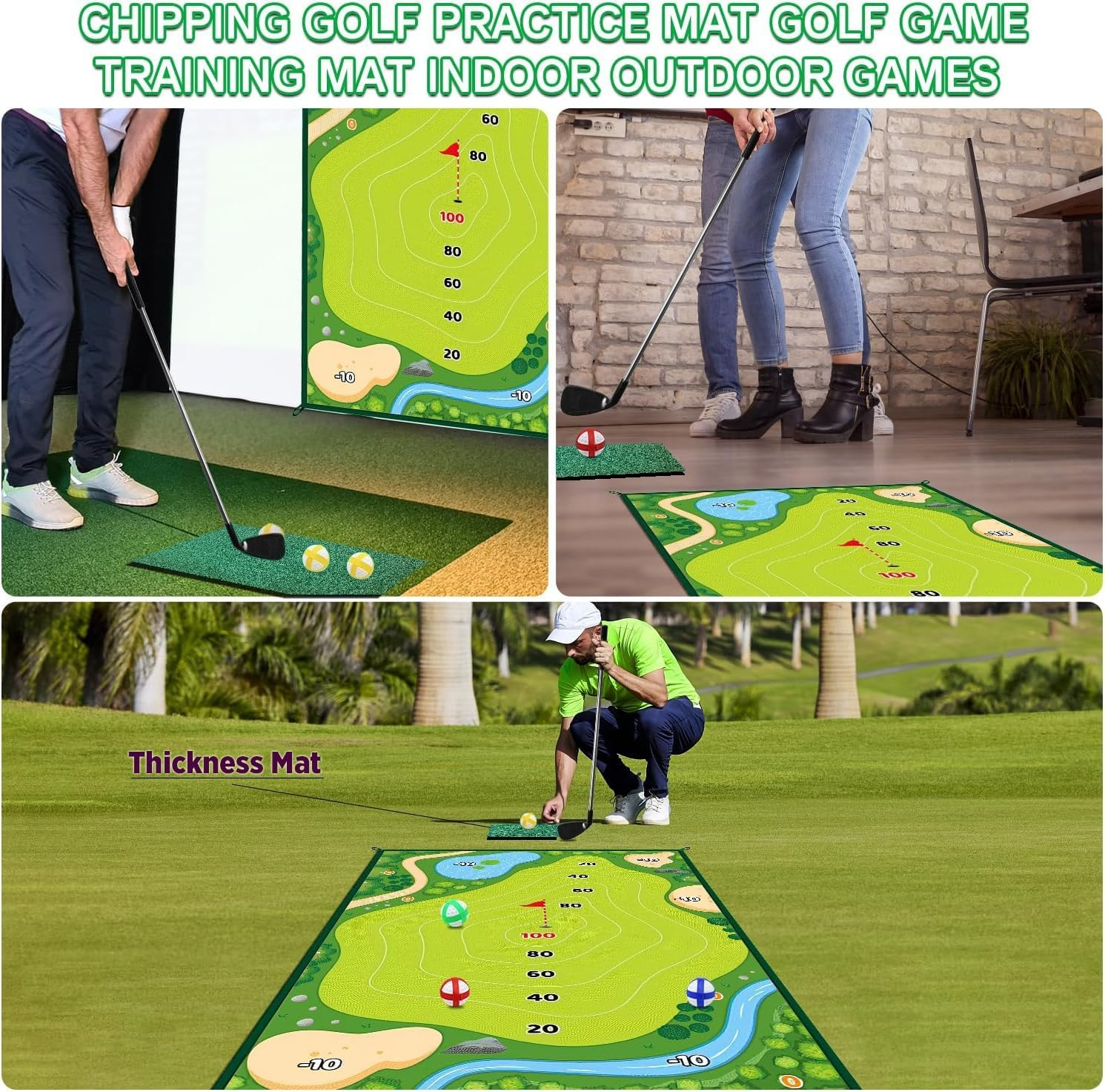 Golf Game Set with Club, Garden Game Set, Casual Set with Extra Thick Mat, Chipping Game with 20 Balls, Complete Club Sets for Indoor and Outdoor image number 5