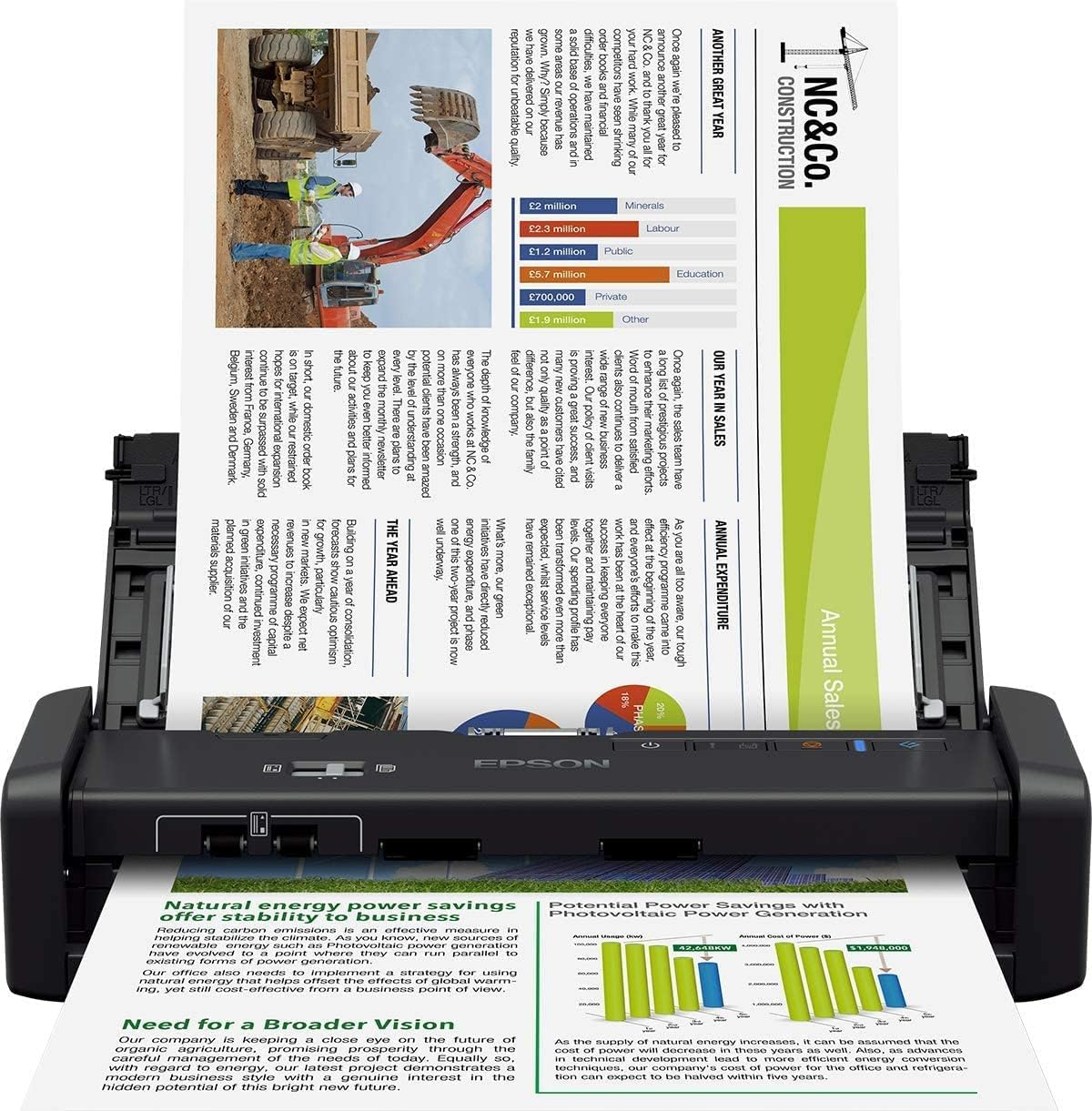 Epson Workforce DS-360W Mobile Wi-Fi & Battery Scanner - 25PPM image number 6