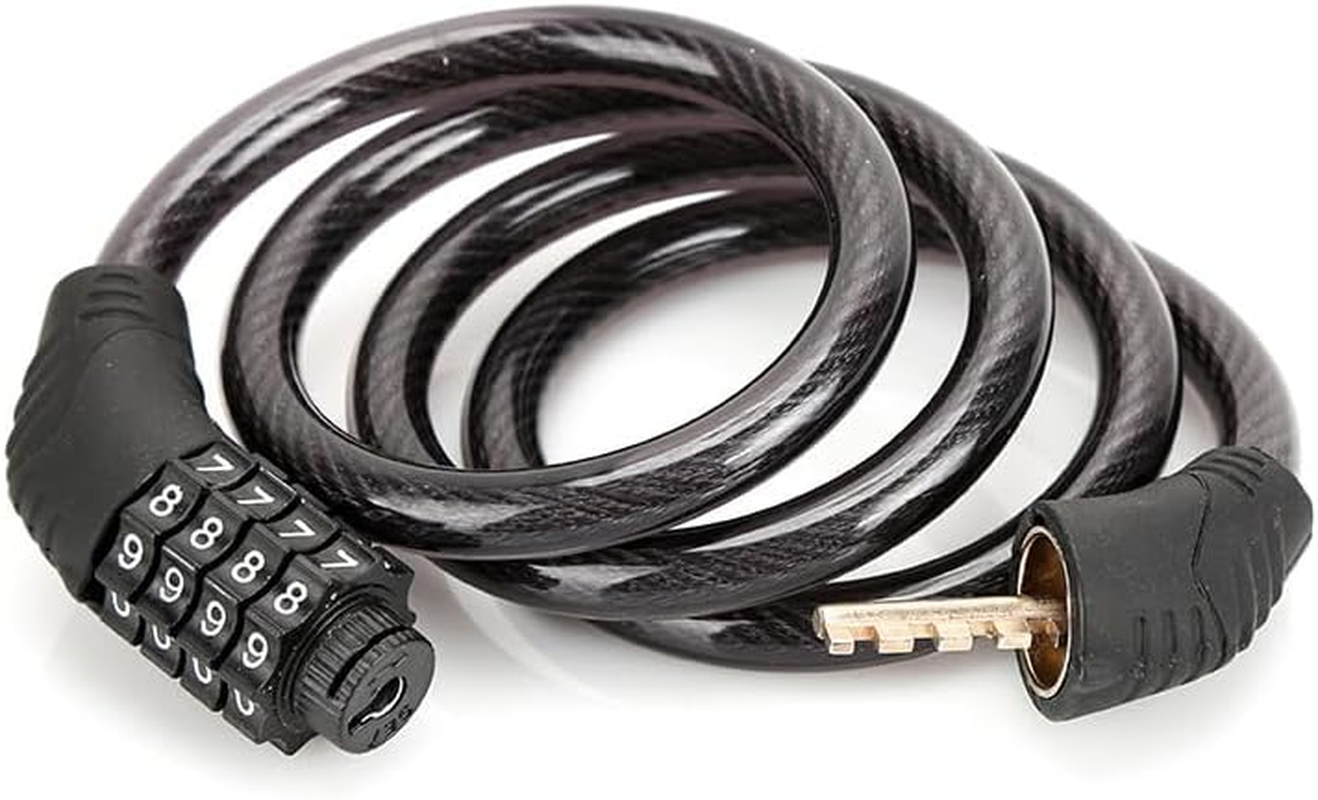 2 Pack Bike Locks Cable, anti Theft Bicycle Lock Chain, 4 Digit 39 Inch Security Resettable Bike Combination Lock Self Coiling Combination Cable Combo Bike Locks for Kids Scooter image number 5