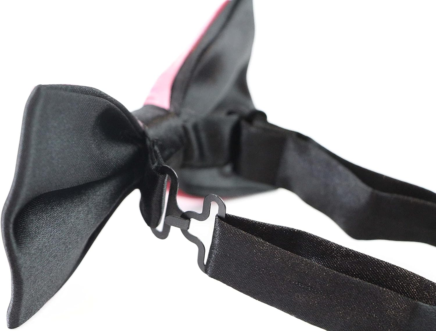 Mens Pink Two Tone Layered Bow Tie Pink, Black image number 1