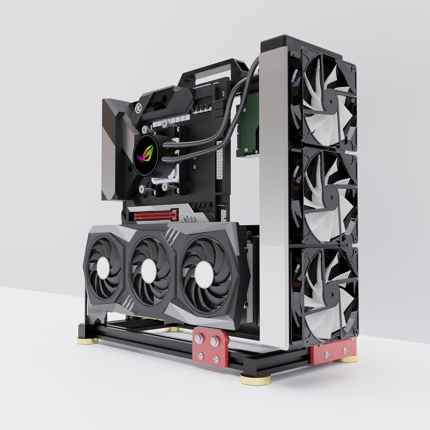 DIY Aluminium PC Open Case Computer Chassis Test Bench Support Water Cooling, ITX, MATX, ATX, EATX, Silvery image number 6