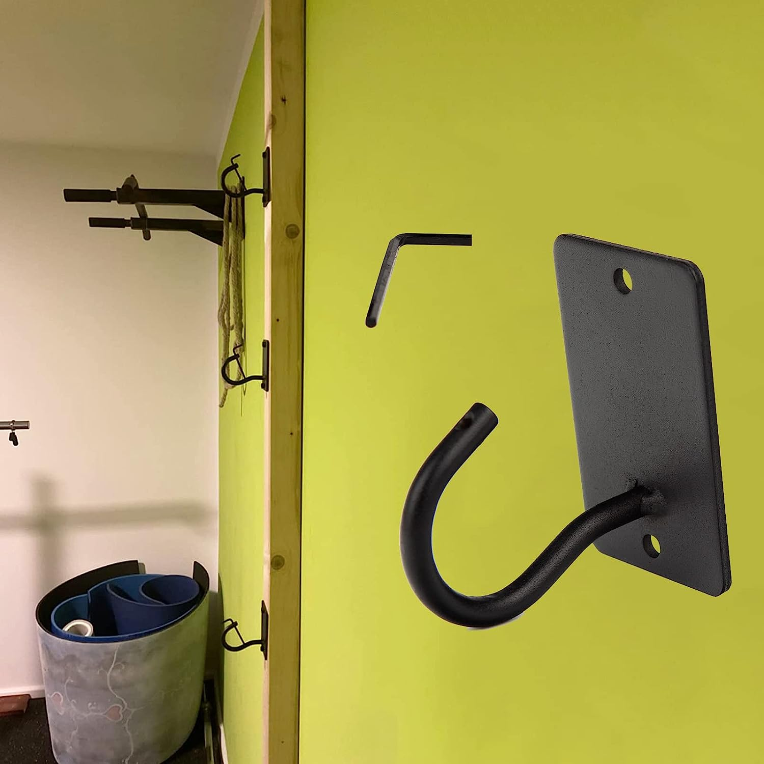 5Pack Wall Anchors for Workout & Resistance Band, Heavy Duty Gym Storage Rack for Exercise Training & Stretching image number 6