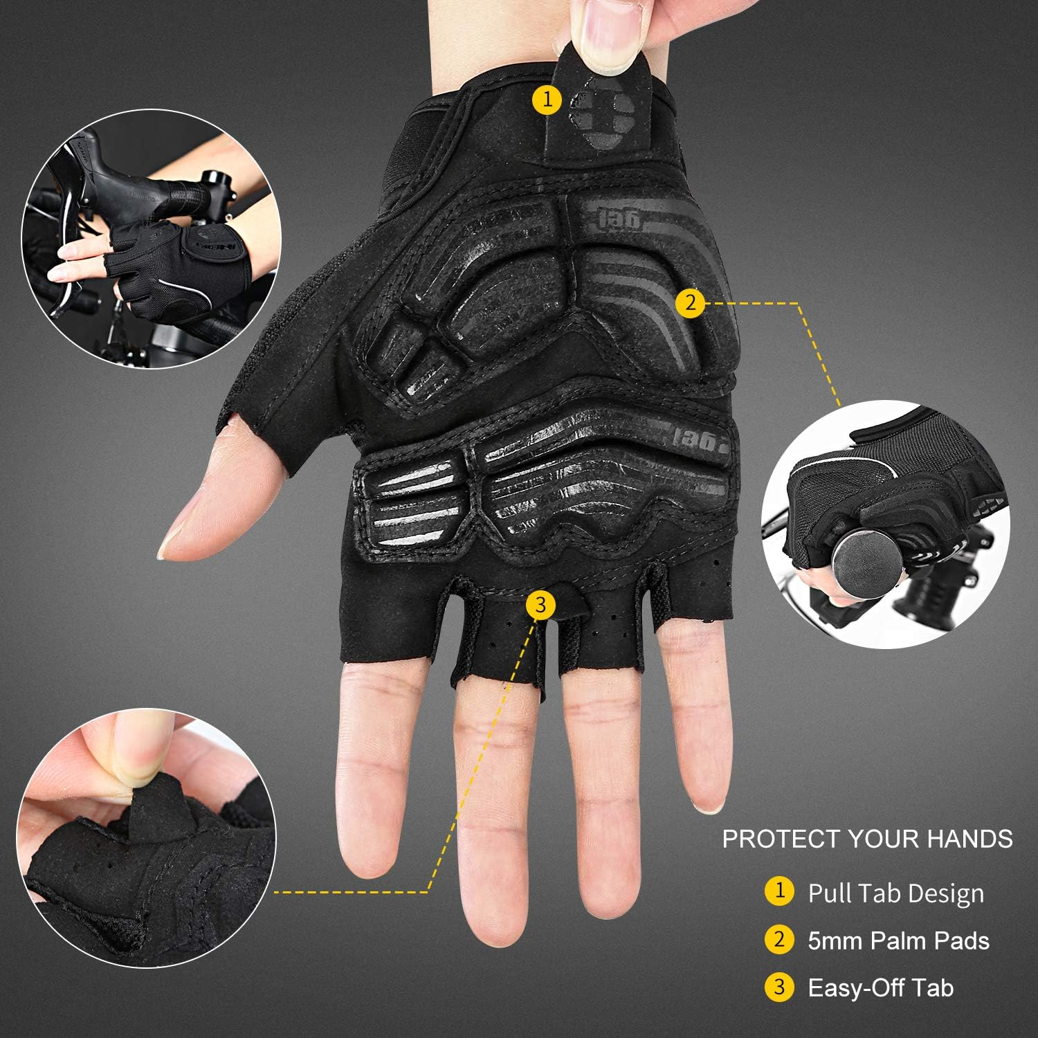 INBIKE 5Mm Gel Pad Half Finger Bike Bicycle Cycling Gloves image number 4