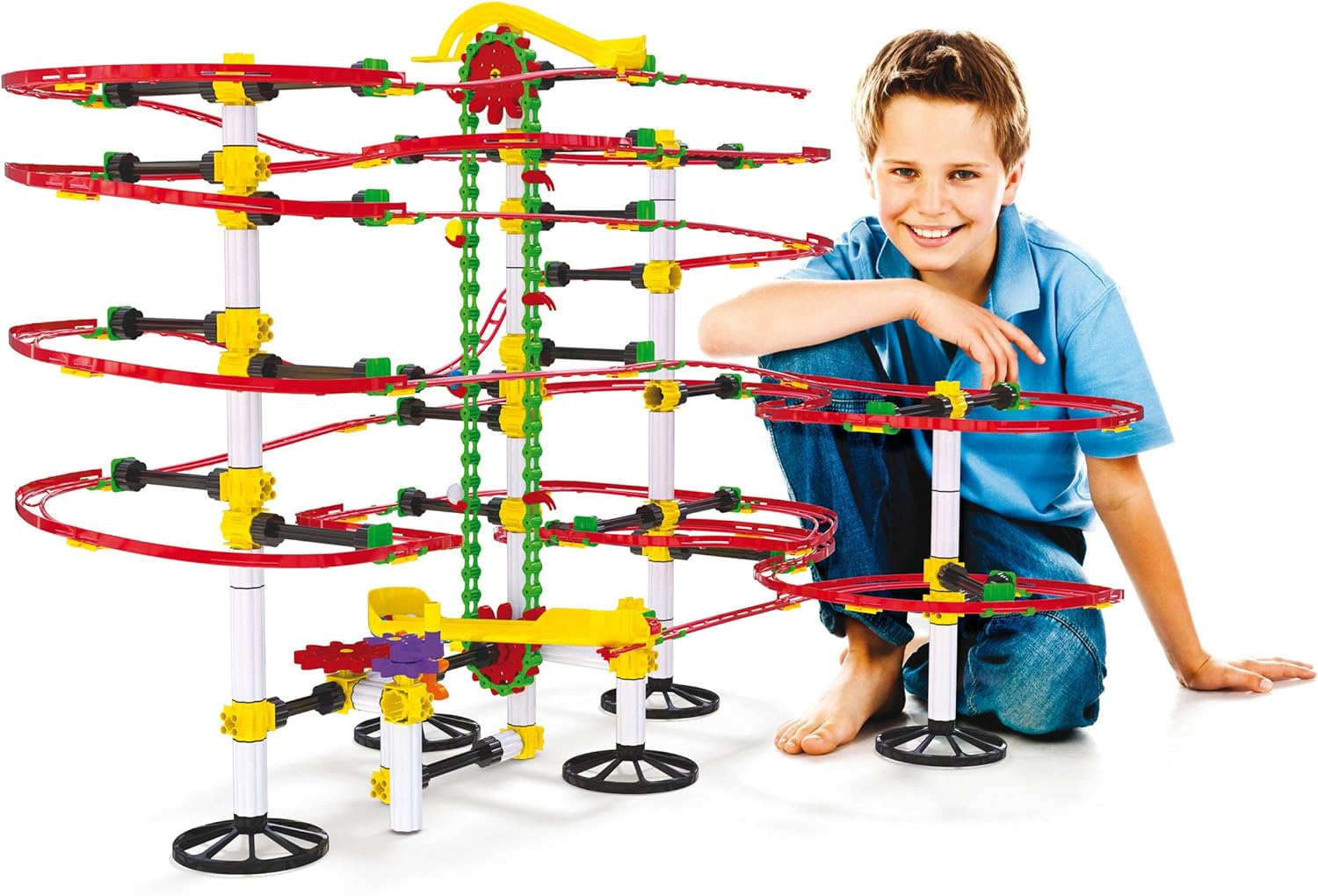 Quercetti Skyrail Ottovolante Elevator Playset, 360 Pieces Marbles image number 2