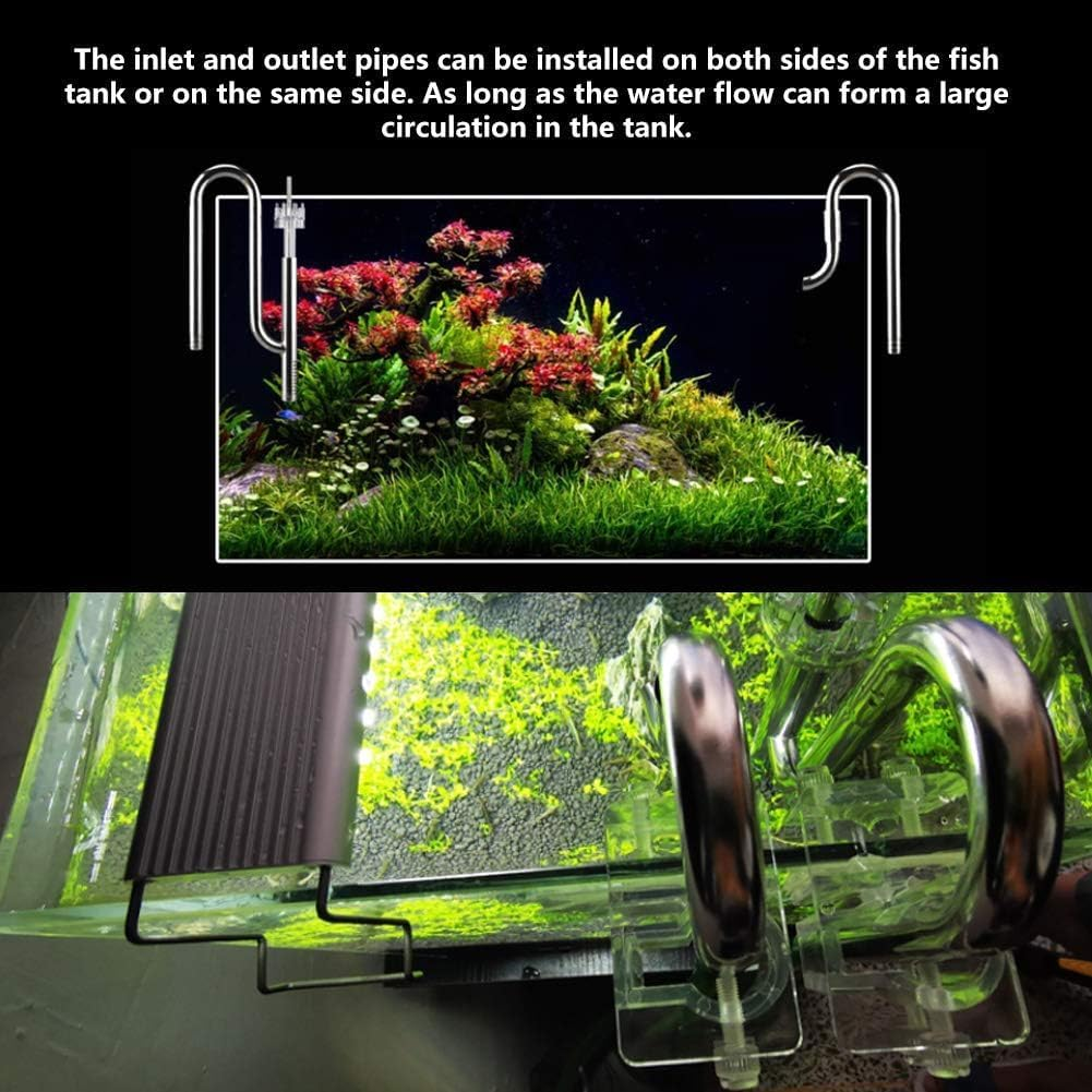 Inflow & Outflow Set 17Mm for 16/22Mm Hose, Stainless Steel Lily Pipe with 2 X Acrylic Fixtures, Water Aerators, DIY for Fish Tank Aquarium Aquatic Plants image number 5