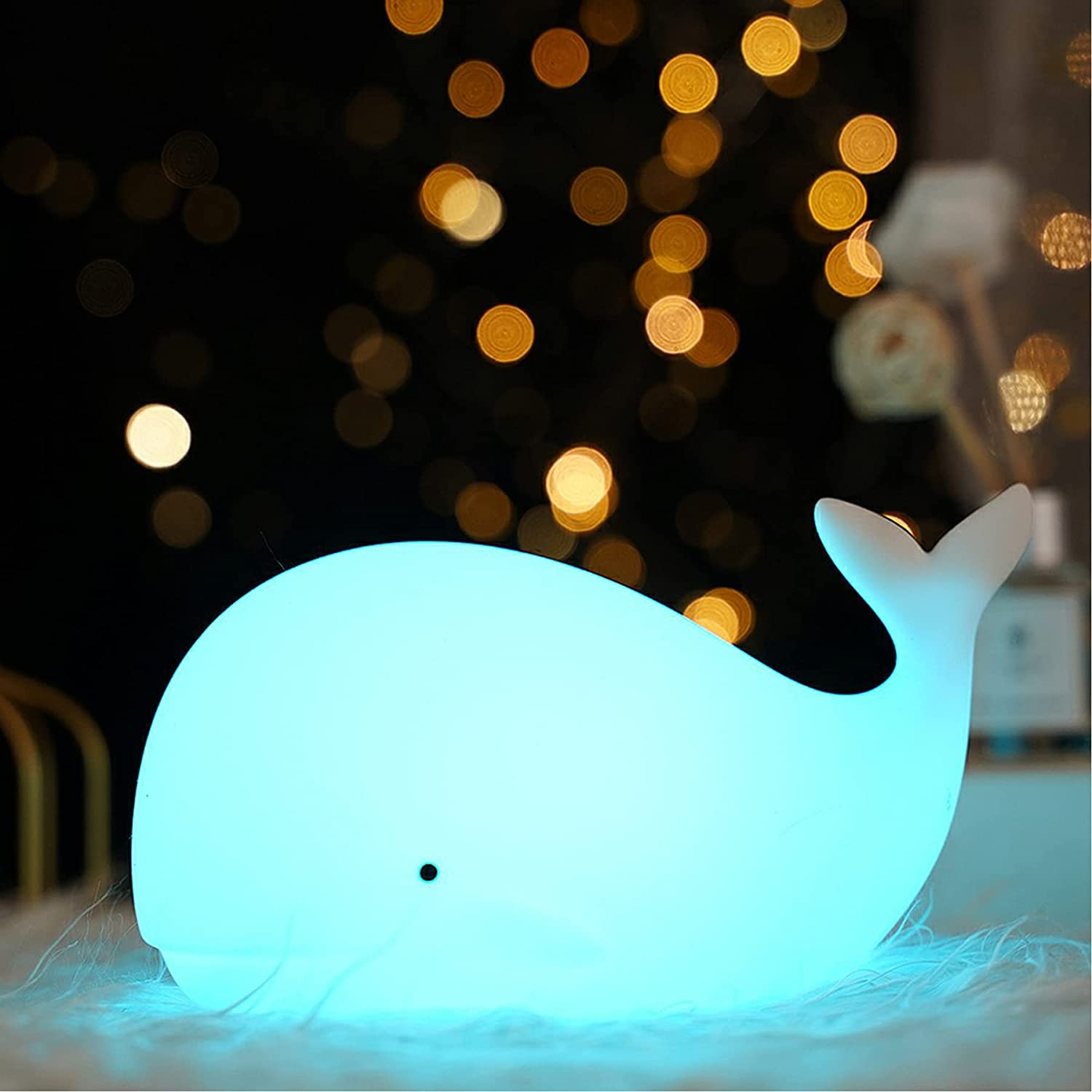 Tripro Whale Silicone Nursery Night Light Room Decor Desk Lamp Toys,Bedroom Decorations Gifts for Toddlers,Girls,Baby,Kids,Teens image number 6