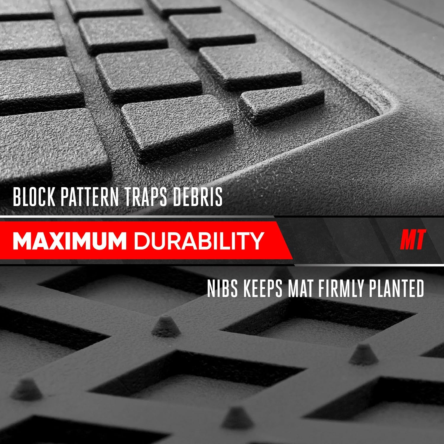 Motor Trend Premium Flextough All-Protection Cargo Mat Liner &ndash; W/Traction Grips & Fresh Design, Heavy Duty Trimmable Trunk Liner for Car Truck SUV, Black (OF-985-BK) - Gray image number 2