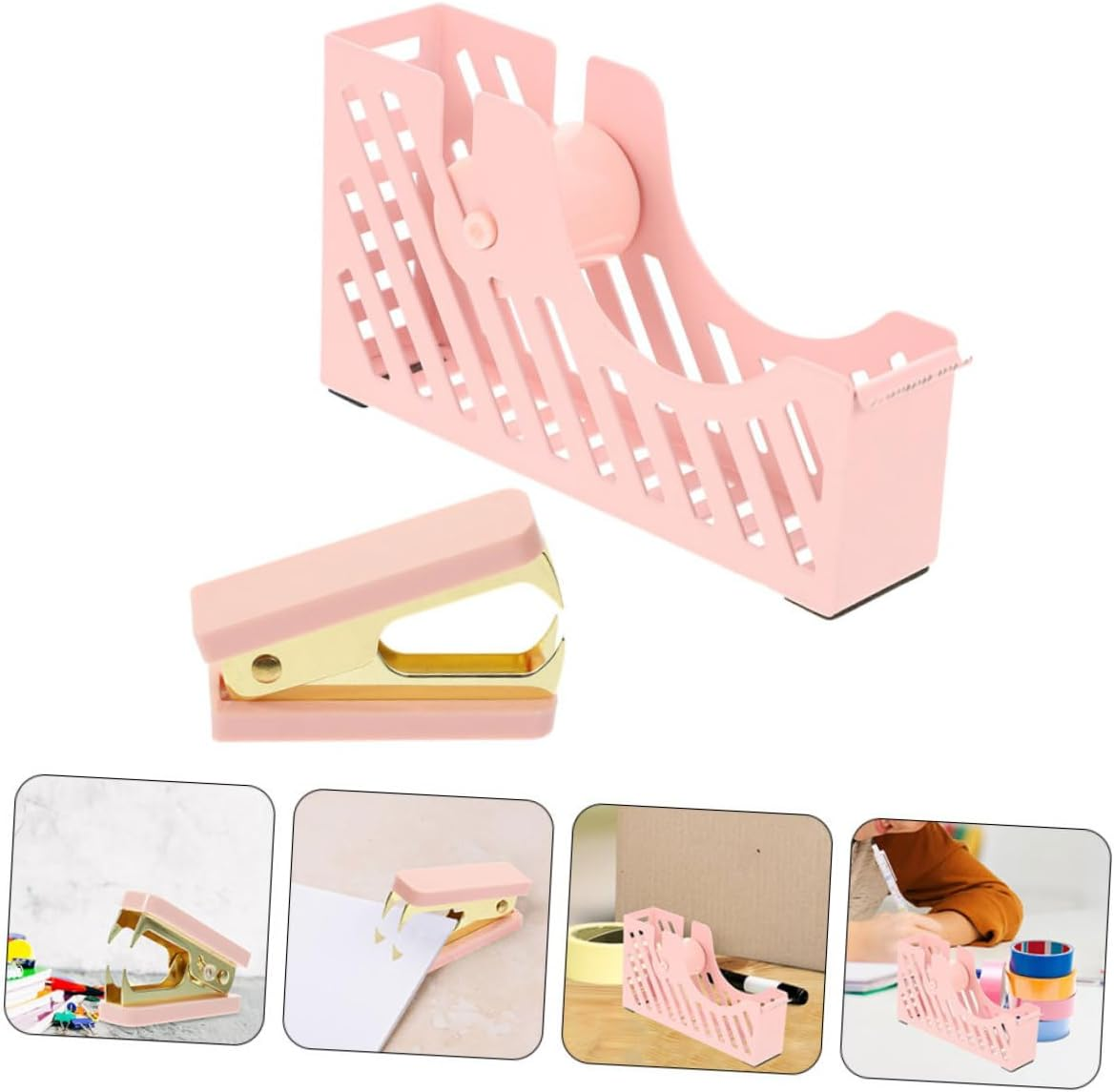 Ciieeo Sticky Tape Dispenser Automatic Staple Remover Tape Holder Stationery Set for Office Home Desk image number 2