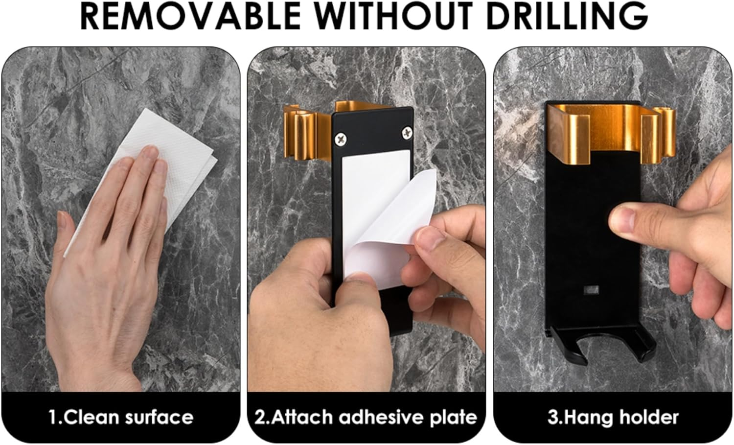 2 Pack Hair Tool Organizer Wall Mount, Adhesive Holder for Curling Iron, Flat Iron, Straightener, Damage-Free Bathroom Vanity Storage with Cord Wrap (White) image number 1