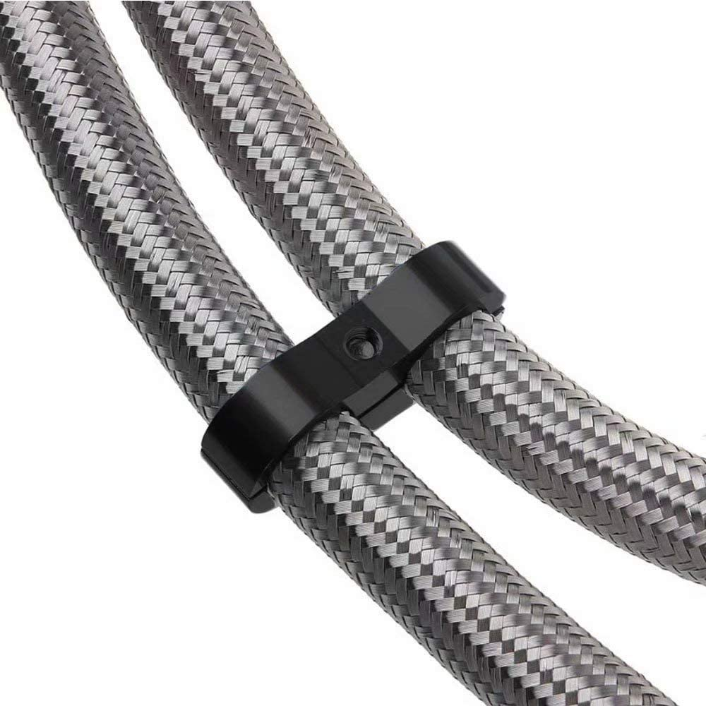 6PCS AN6 6AN Billet Aluminum Fuel Line Mounting Hose Separator Clamp for Fuel Line, Oil Hose, Brake Line, Water Pipe, Gas Line Black image number 5