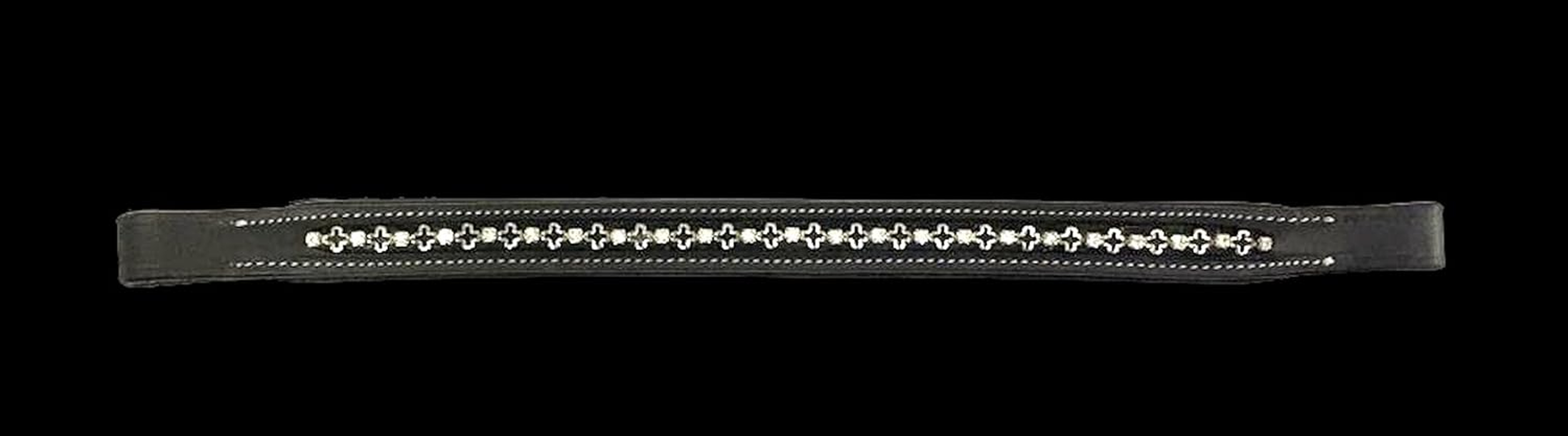 Majestic Ally Straight Crystal Padded Premium Leather English Browband for Horse Bridle image number 6