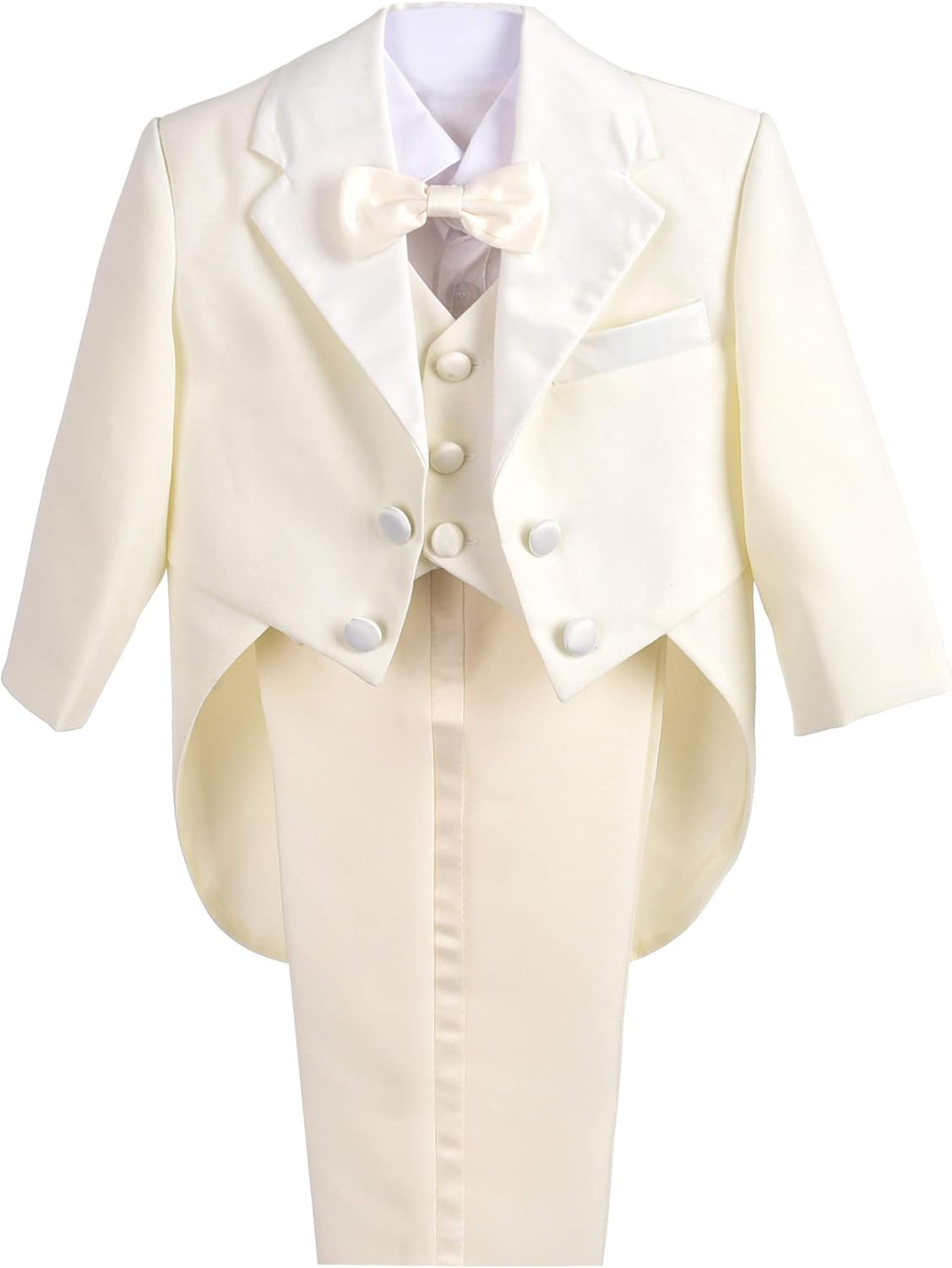 Dressy Daisy Baby & Toddler Boys Tuxedo Suits & Blazers Wedding Outfit Set Formal Occasions Smart Wear for 3 Months to Size 4, Black White Ivory