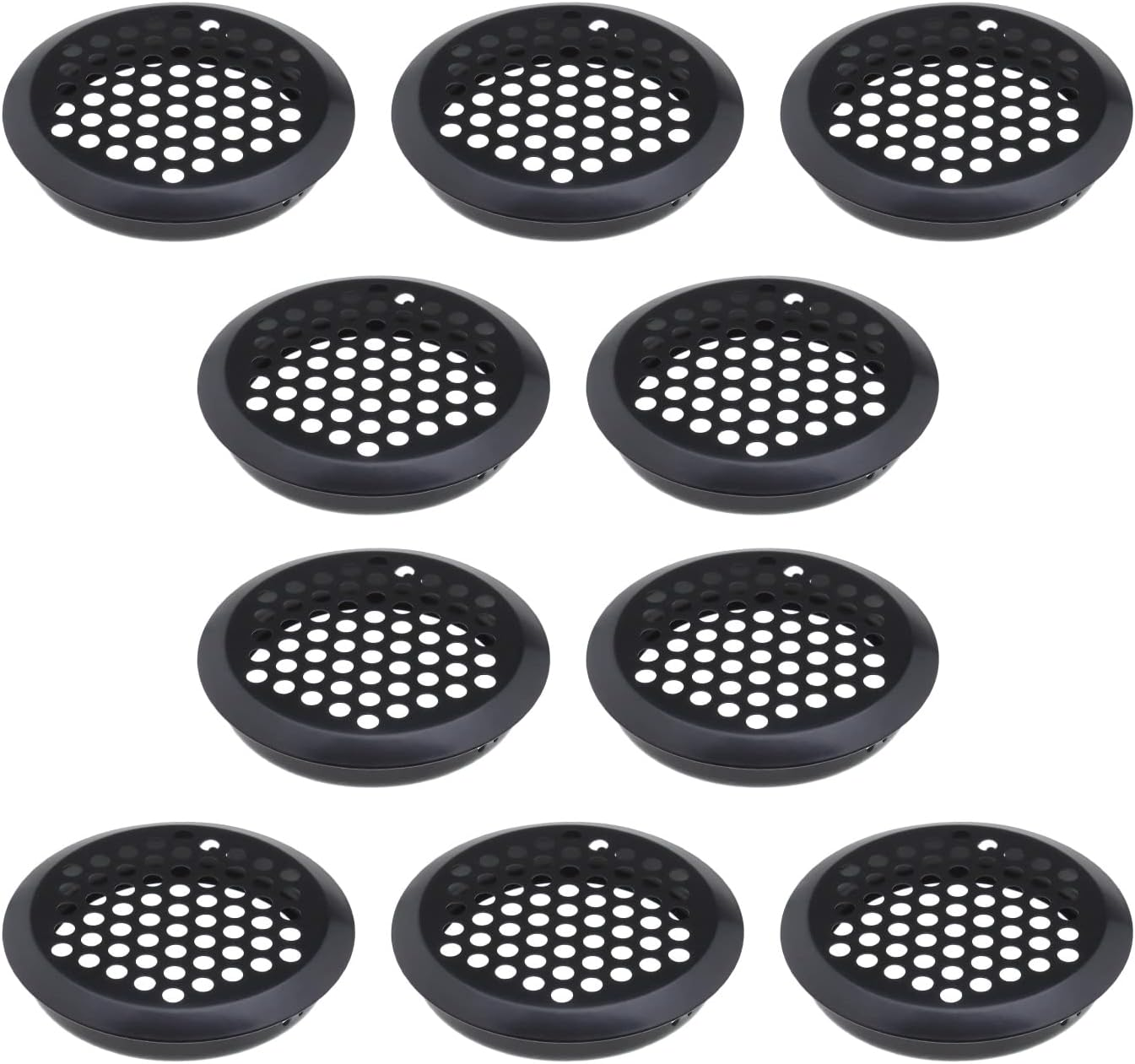 SING F LTD 10PCS round Ventilation Grilles 60Mm Stainless Steel Air Vent Louver Hole Soffit Mesh Vents Rust-Proof for Kitchen Bathroom Cabinet Wardrobe Black image number 3