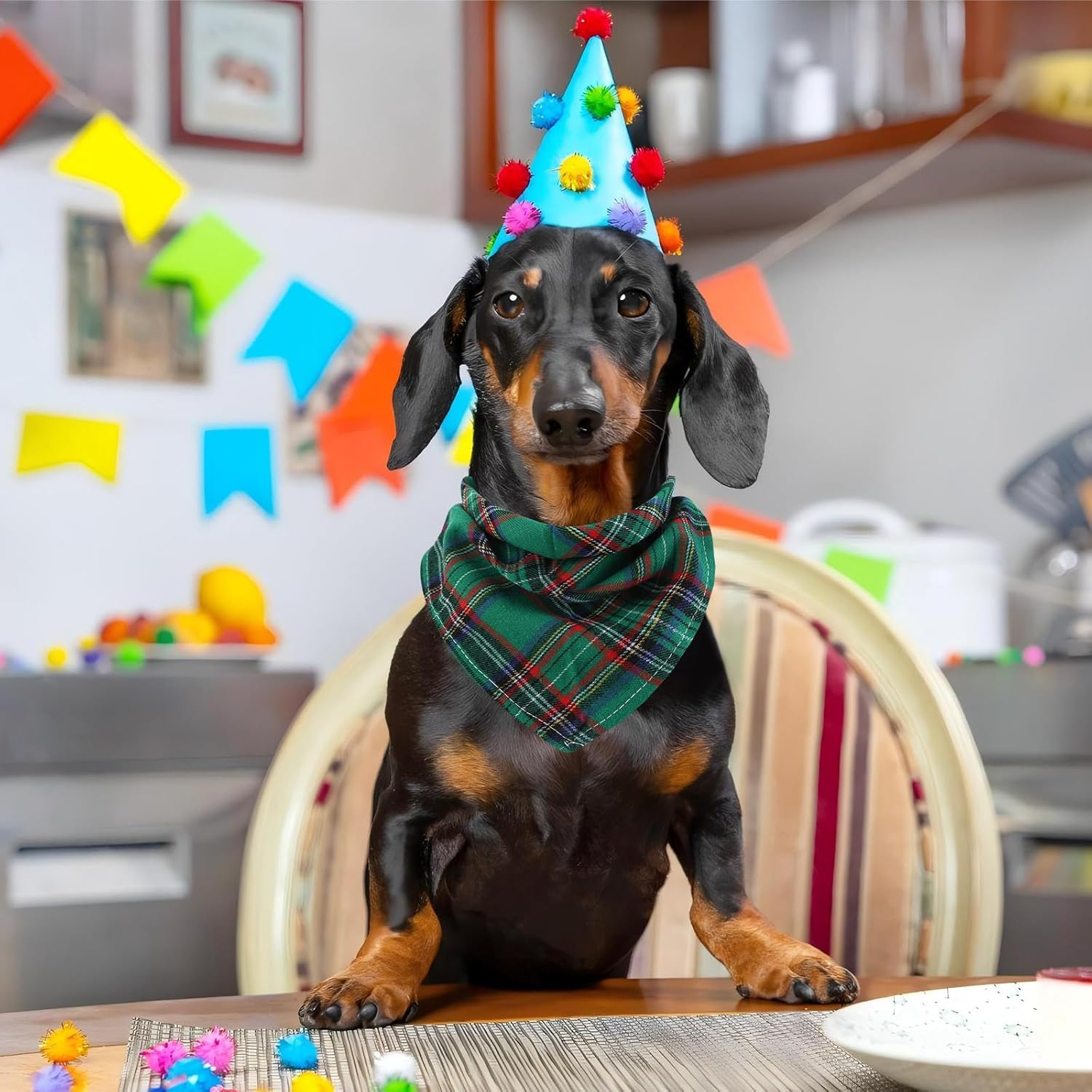 Dog Bandana 9 Pack-Dog Bandanas Boy, Girl, Premium Durable Soft Lightweight Fabric, Adjustable Plaid，Dog Bandanas Scarf for Puppy Small Medium Large Dogs (L-27.5X18.9X18.9 Inch) image number 1