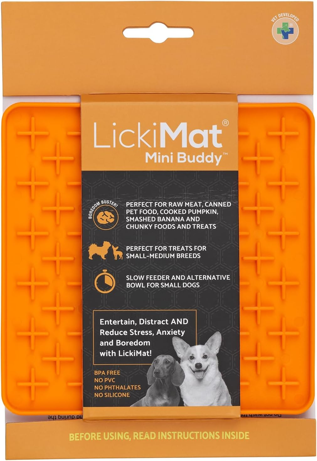Lickimat Mini Classics - Interactive Pet Feeding Mat for Dogs, Slow Feeder with Modern Design, Enrichment for Family Bonding and Anxiety Relief