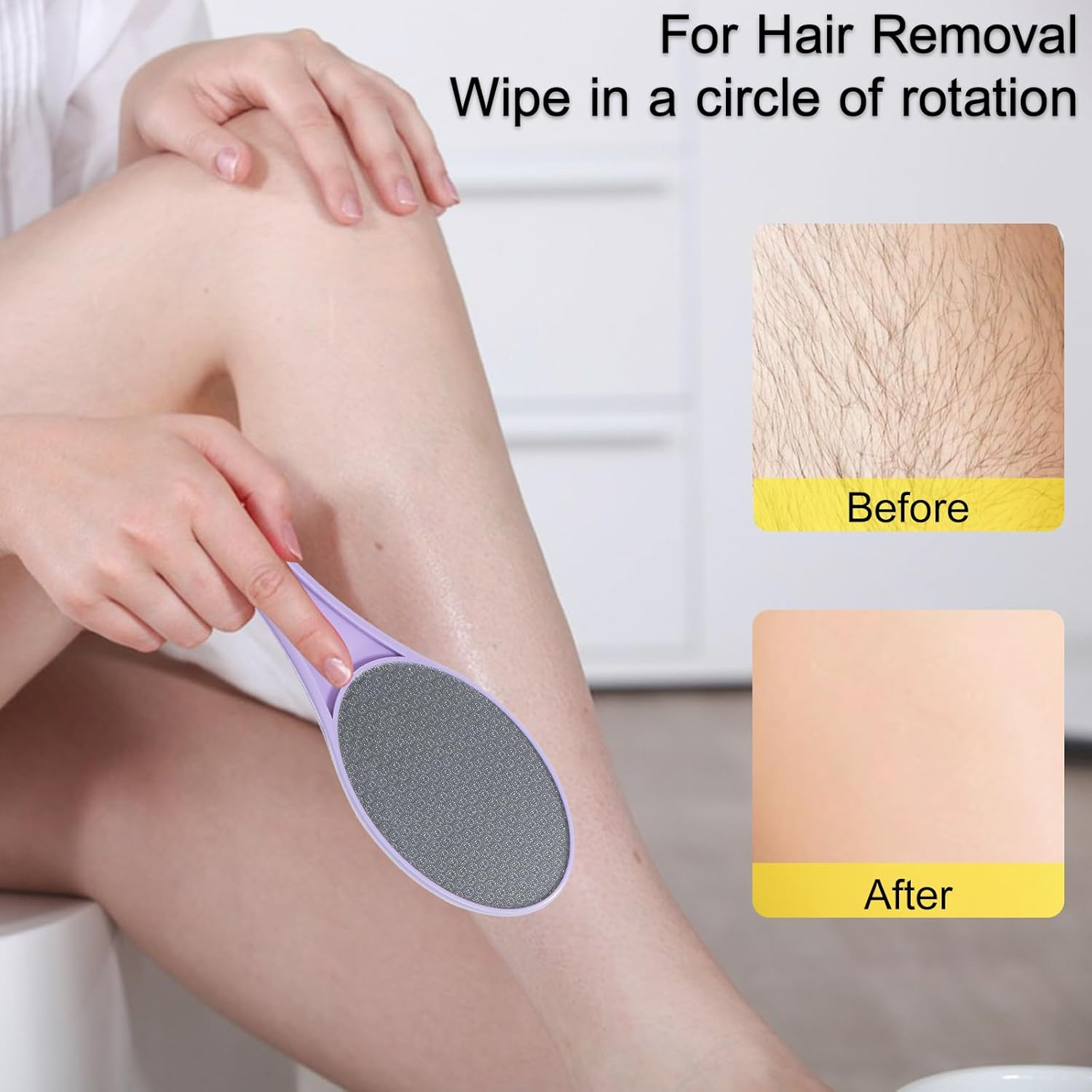 Nano Glass Foot File Callus Remover, 2 Pack Hard and Dead Skin Remover for Feet, Double Sided Foot Scrubber Hygienic Pedicure Tool, Hair Eraser for Softer and Smoother Feet Hands, Blue Purple image number 3