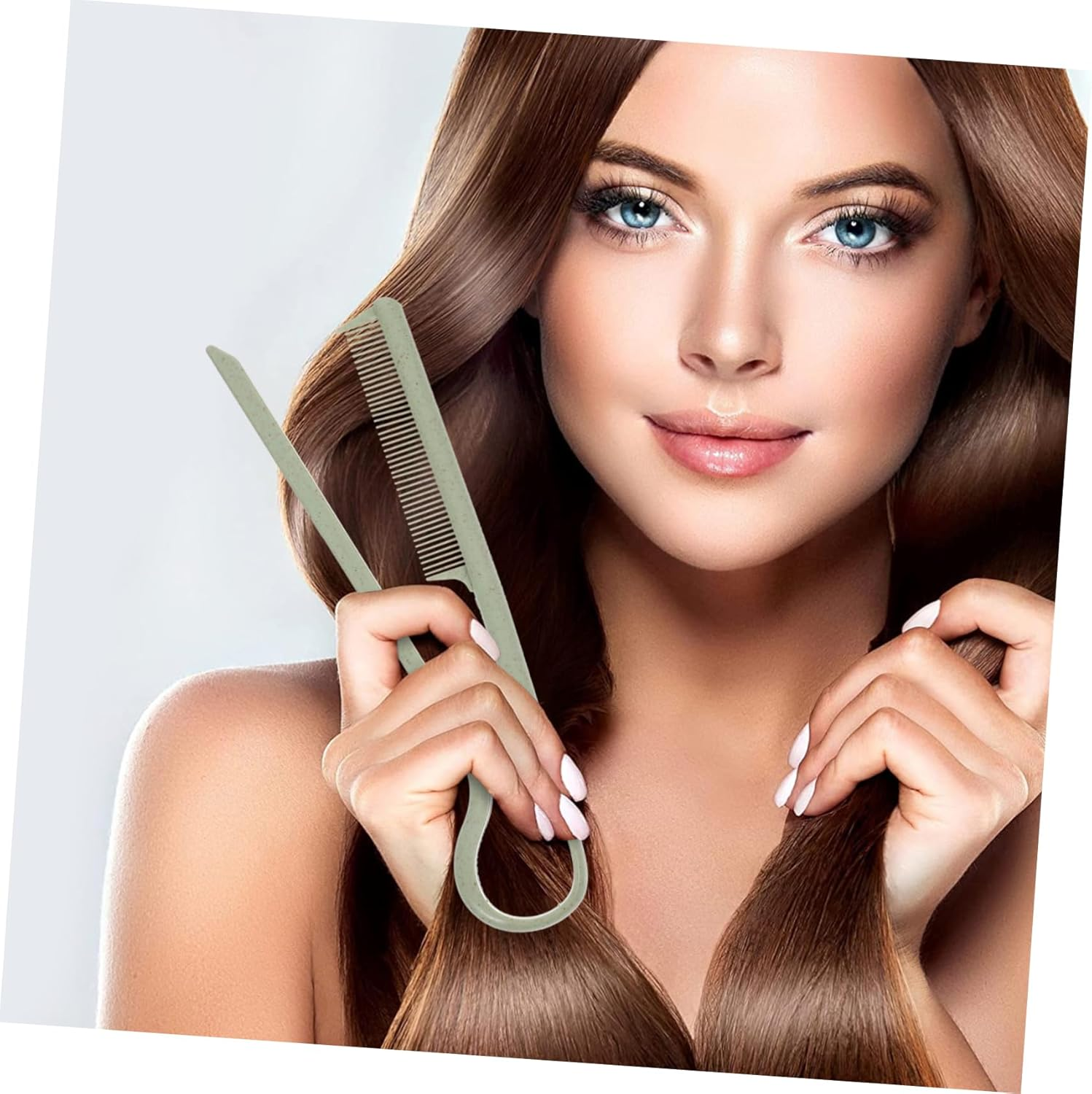 2Pcs Straightening Comb V-Shaped Styling Hair Comb Plastic Fine Tooth Hair Parting Tool for Women image number 3