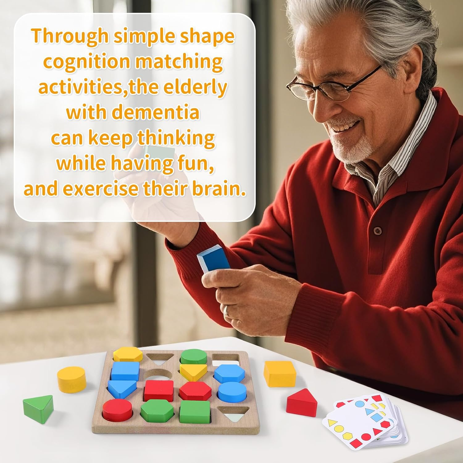 Puzzles Gifts for Dementia Seniors Patients,Memory Activities & Games for Seniors with Dementia,Dementia Geometric Cognitive Products for Alzheimers Elderly