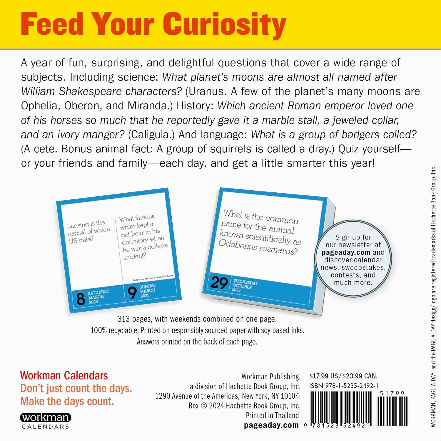 365 Days of Amazing Trivia Page-A-Day Calendar 2025: the World'S Bestselling Trivia Calendar image number 2