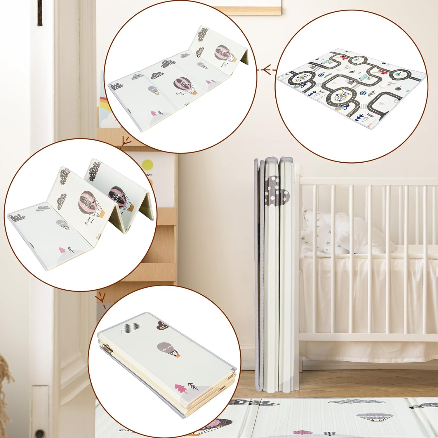 Baby Play Mat &ndash; Extra Large Foldable Foam Playmat for Babies & Toddlers, Waterproof, Non-Toxic, Reversible Tummy Time Mat, Soft Baby Floor Mat for Crawling & Learning to Walk (200X150 Cm) image number 2