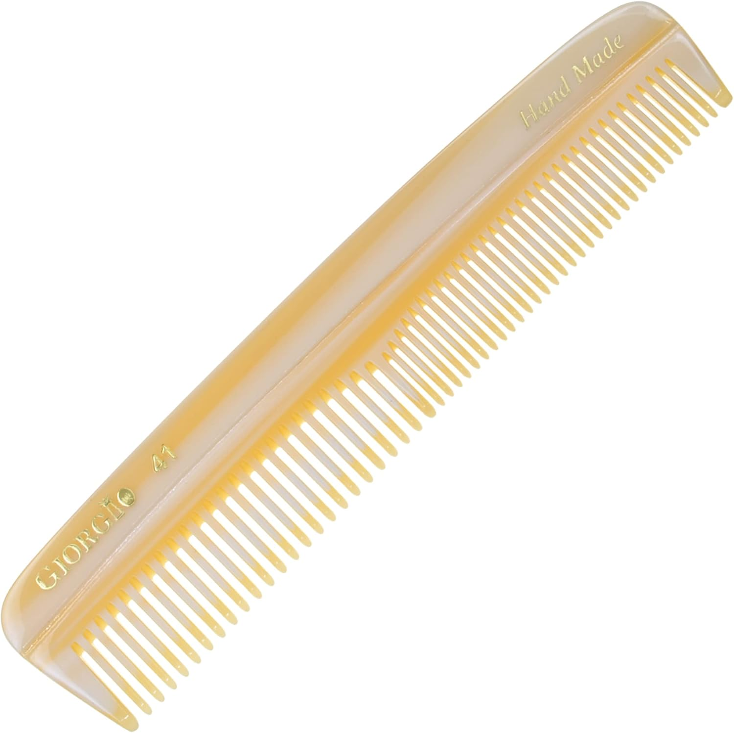Giorgio G41 (5"/130Mm) Coarse/Fine Teeth Flexible Men'S Hair, Beard & Mustache Pocket Comb - Hand-Made of Quality Durable Cellulose, Saw-Cut and Hand Polished (1-Pack, Imitation Horn) image number 6