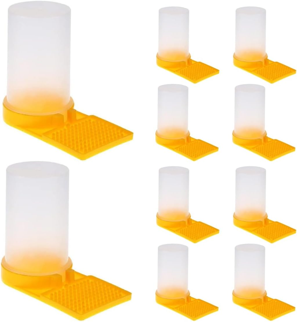 AIMALL 10PCS Bee Feeder Kit - High-Capacity Beekeeping Feeder with Sealed Design for Hive Entrance - Durable and Transparent Point Feeder - 2.75X5.12 Inches image number 4