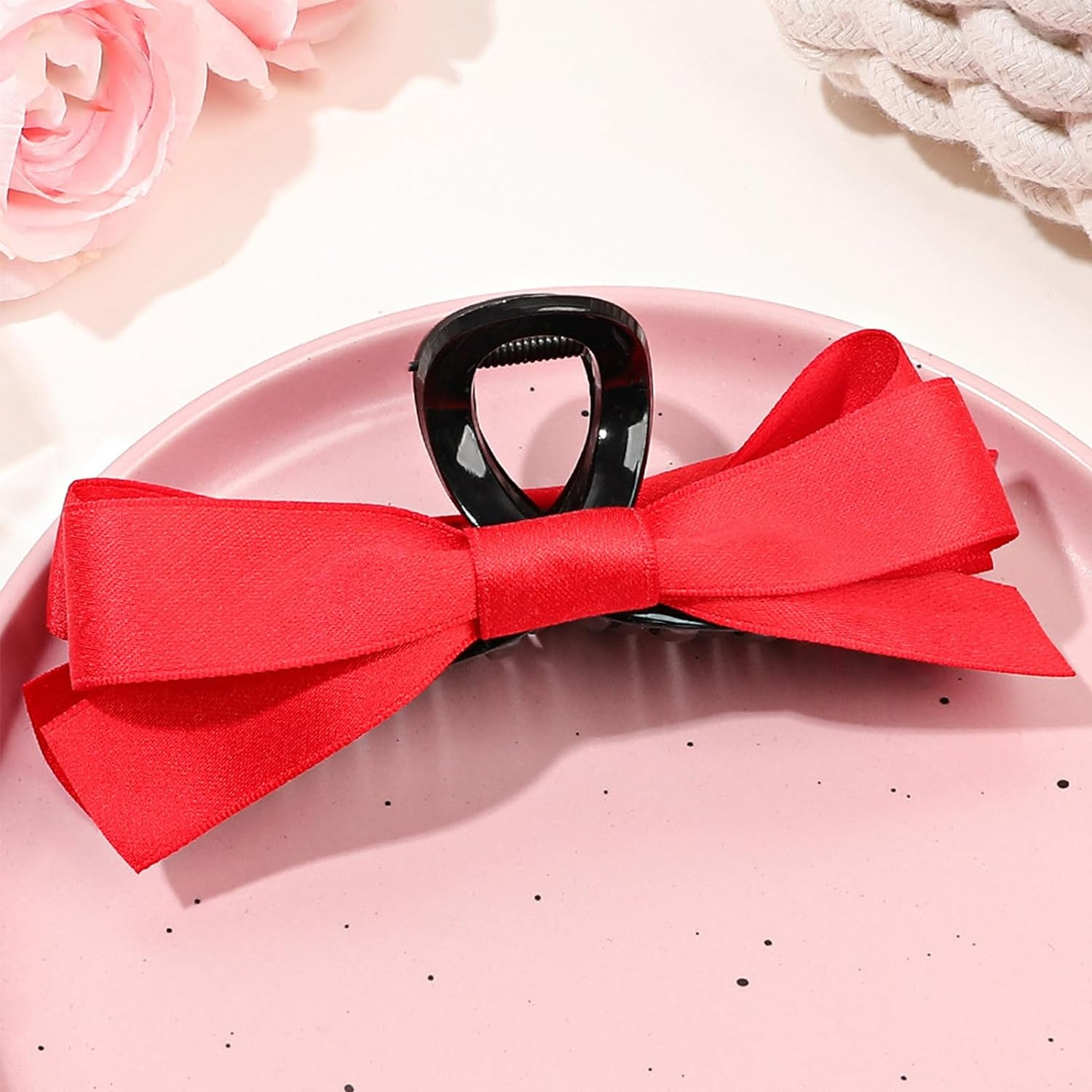4 Pcs Bow Claw Clip for Women, Non Slip Big Bows Hair Clips Barrette for Thick Hair, Four Colors Meet Daily Clothing Matching, Suitable for All Kinds of Festivals image number 2
