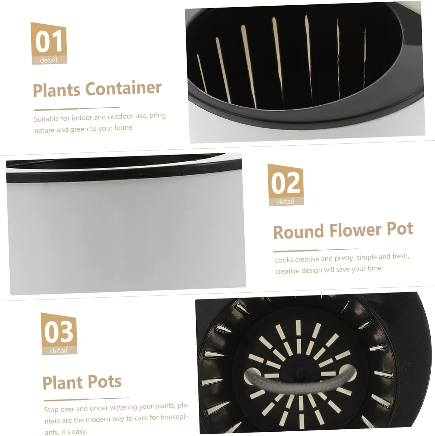 7Pcs Indoor Self Watering Planter Pots Hanging Plant Pot for Succulents Ideal for Indoor Plants Self Watering System for Home Decor image number 2