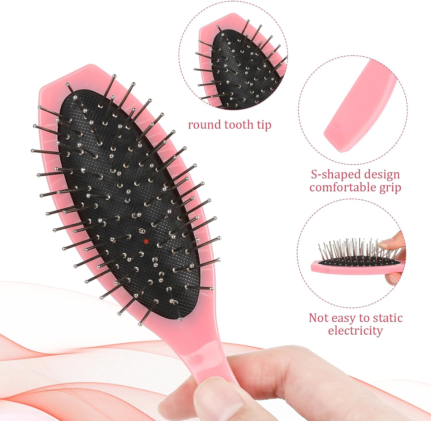 2 Pack Stainless Steel Wig Wire Brush, Portable Professional Synthetic Hair Brush and Combs for Wigs, Extensions, Women