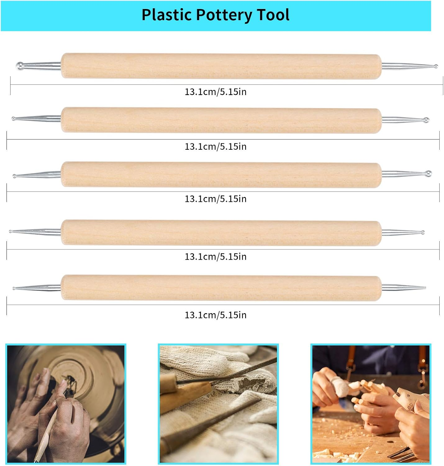 Polymer Clay Tools, 25 Pcs Clay Sculpting Tools, Ball Stylus Dotting Tools, Modeling Clay Tools Set, Ceramic Tools, Pottery Carving Tool with a Storage Bag for Engraving, Embossing, Shaping image number 2