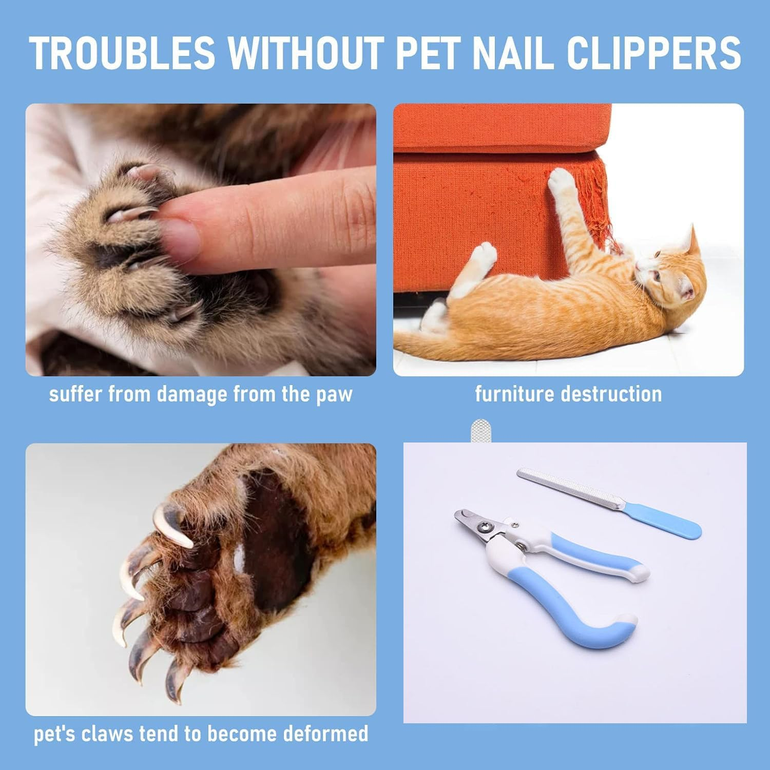 2Pcs Pet Nail Clipper,Pet Nail Clipper & Trimmers Dog Nail Trimmers with Safety Guard,Suitable for Small Animals Tiny Dog,Cat,Rabbit,Bird,Puppy,Kitten