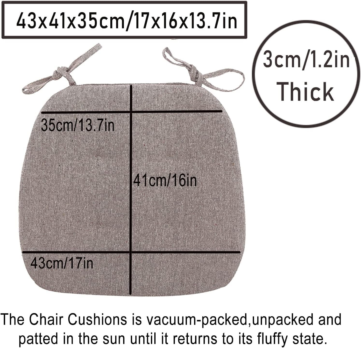 Cushion Kitchen Chair Cushions with Ties, Double Sided Chair Pads for Dining Room, U Shaped Non-Slip Seat Cushions, 2/4/6 Pack (Color : Green, Size : 2 Pack)